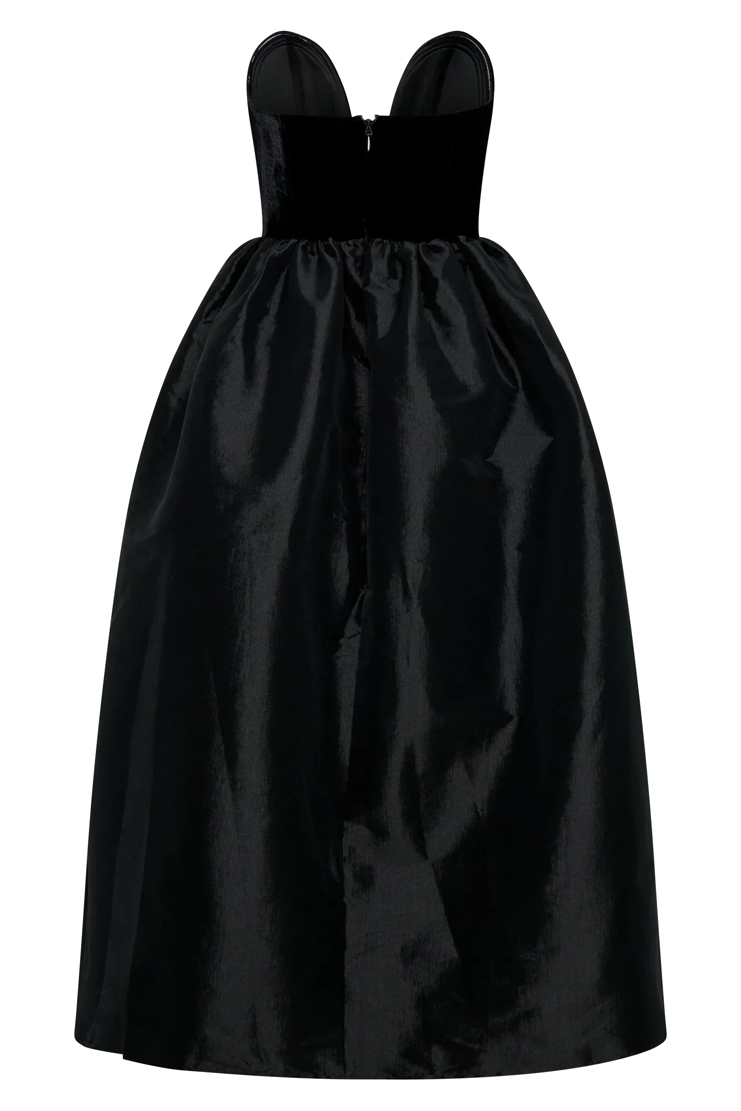 Flora Strapless Velvet Midi Dress - Black