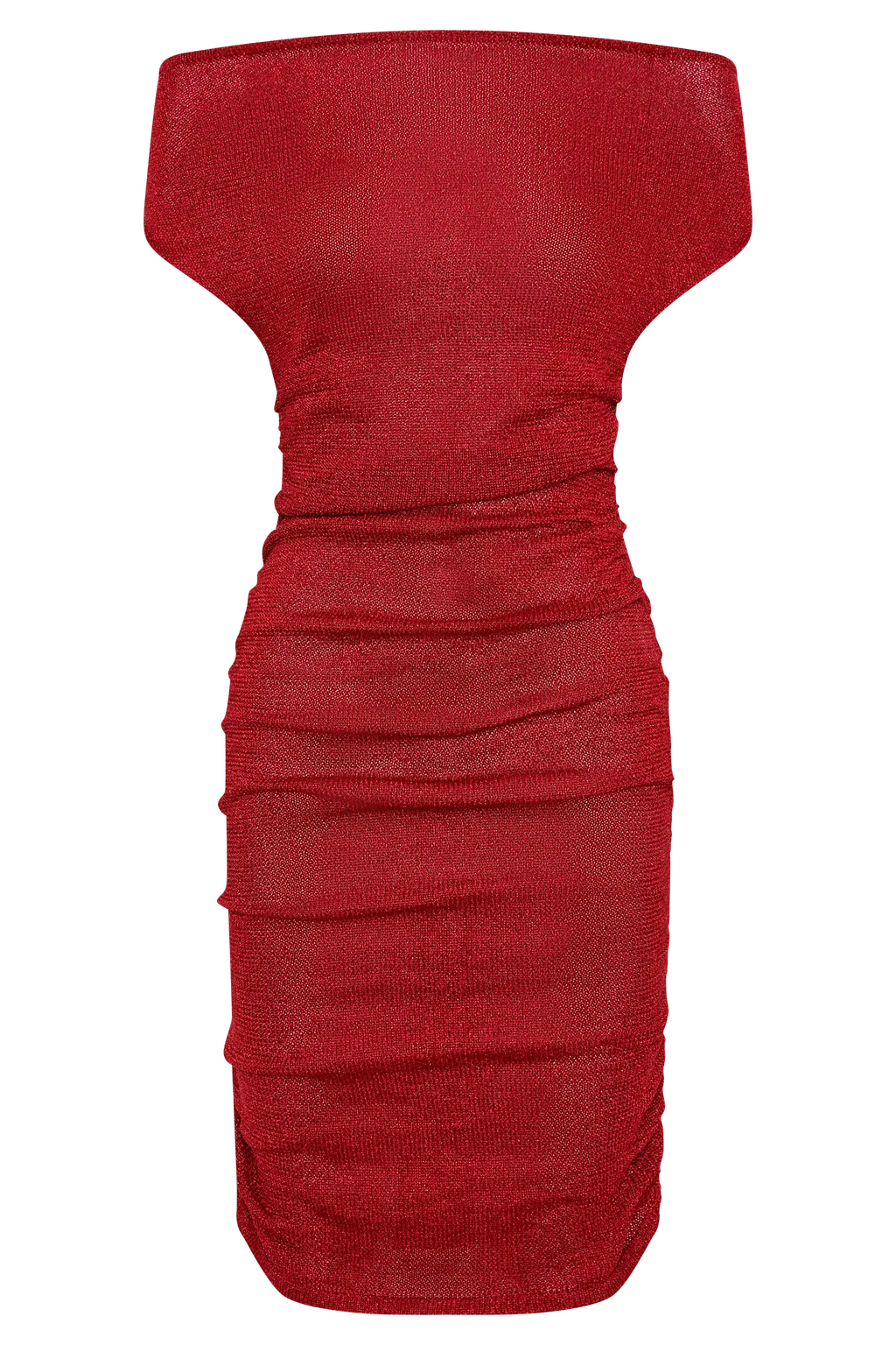 Pasha Off Shoulder Knit Mini Dress - Red