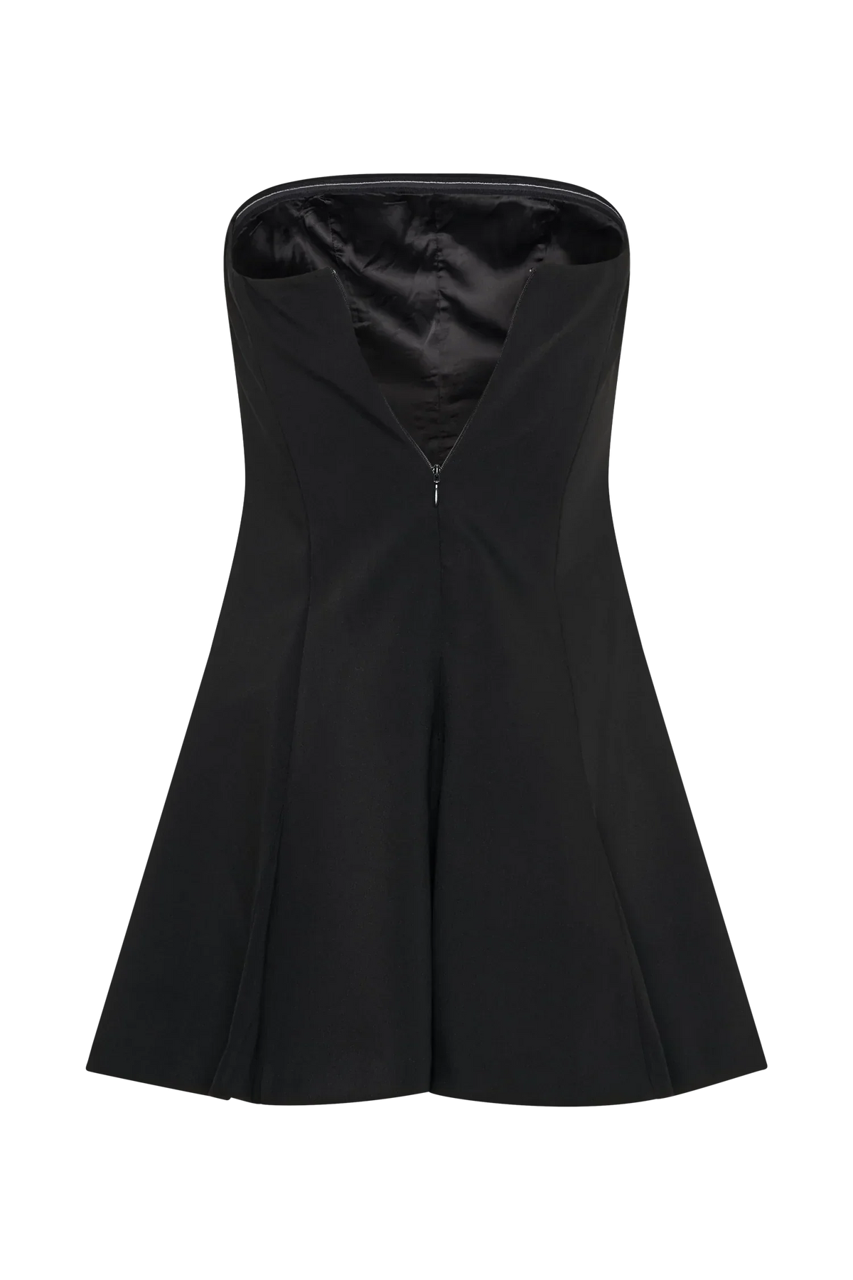 Indiana Strapless Suiting Mini Dress - Black
