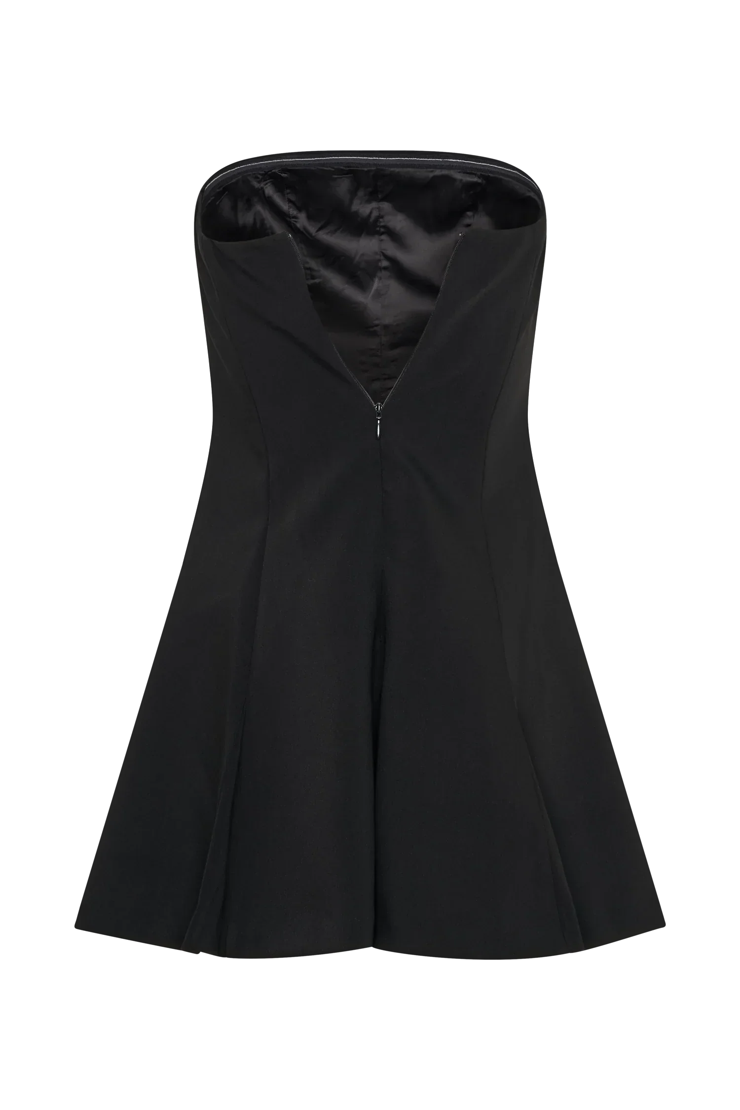 Indiana Strapless Suiting Mini Dress - Black