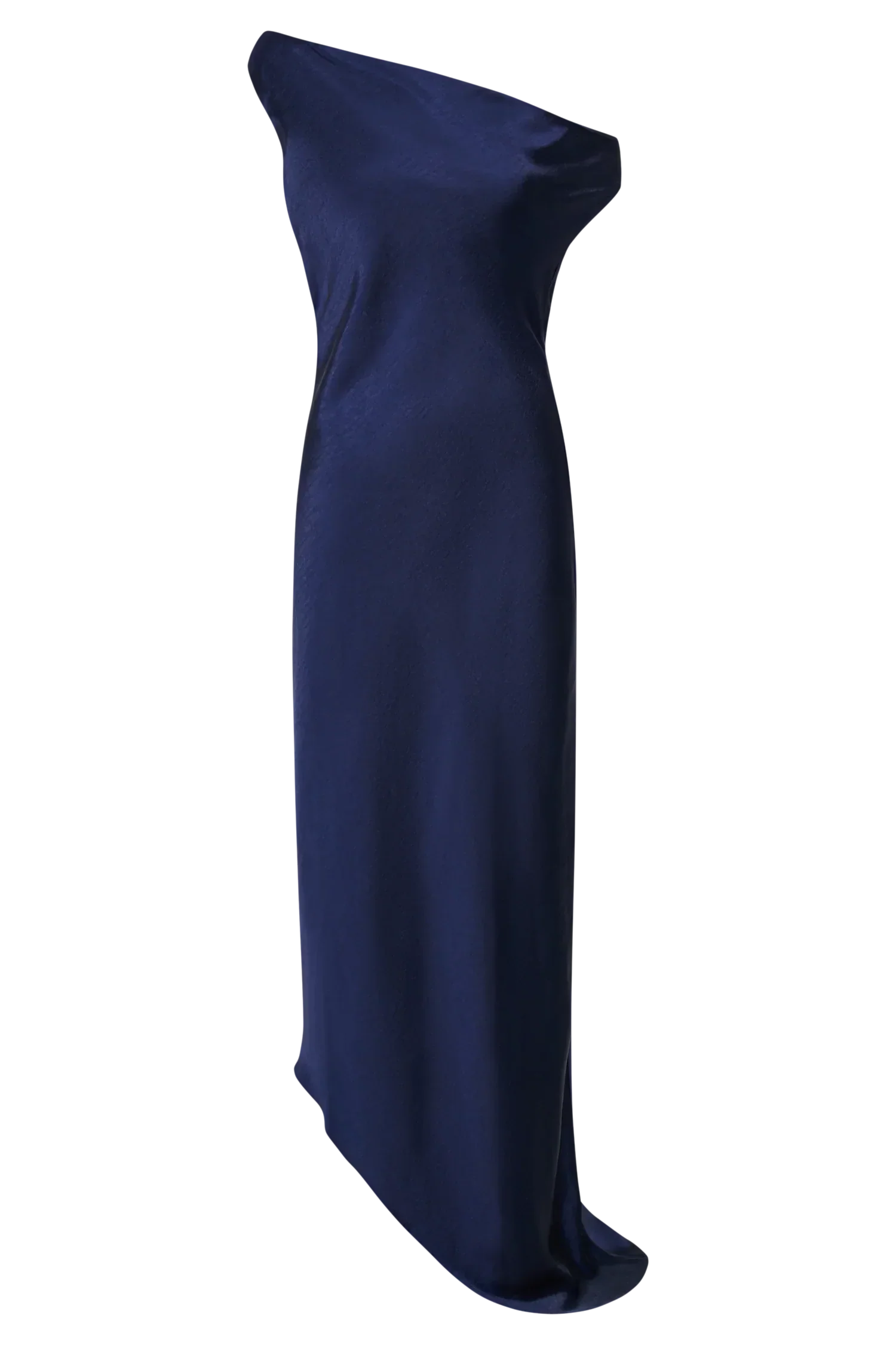 Yvette Slip Maxi Dress With Asymmetrical Hem - Navy