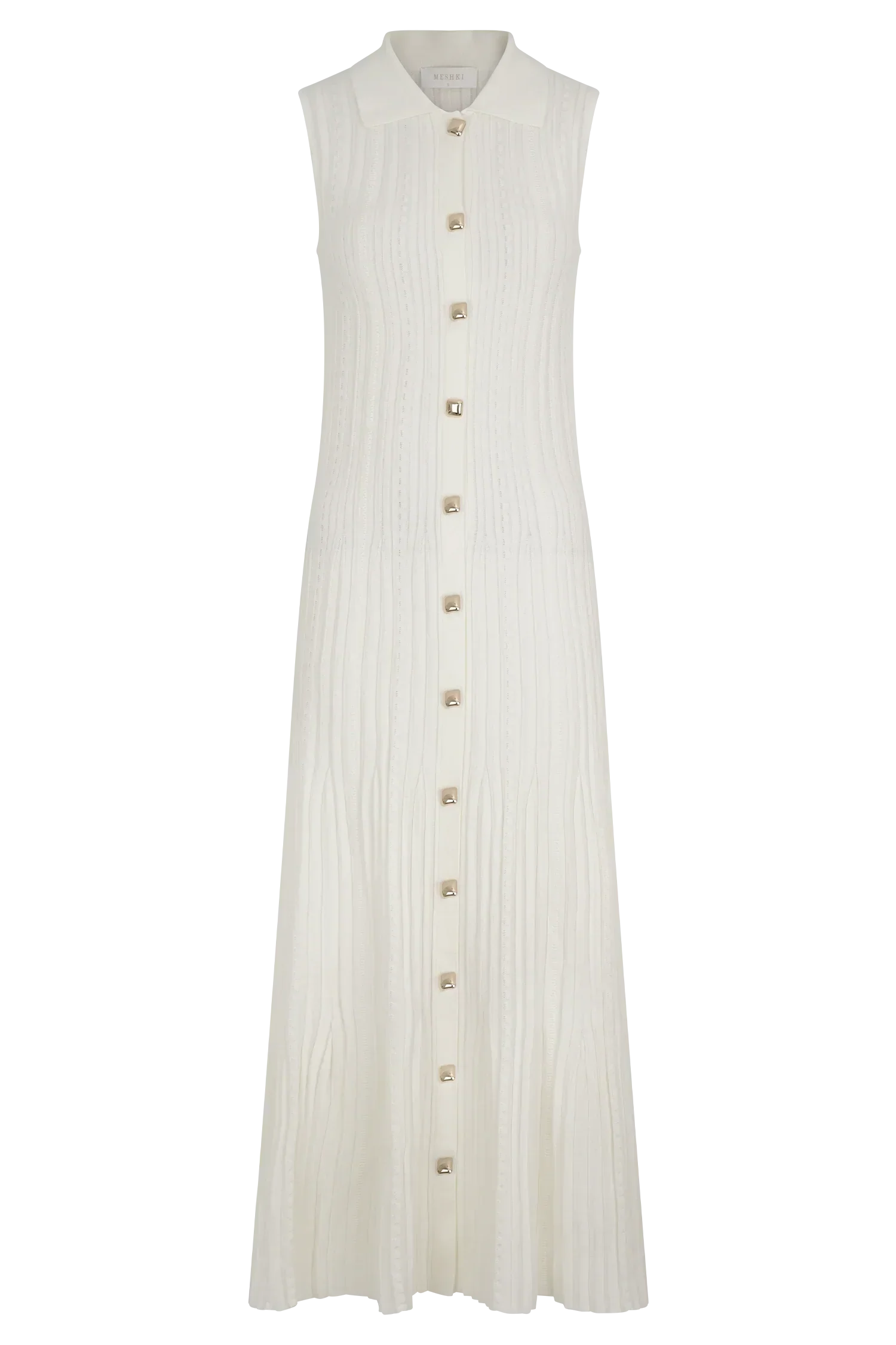 Margie Sleeveless Knit Midi Dress - White