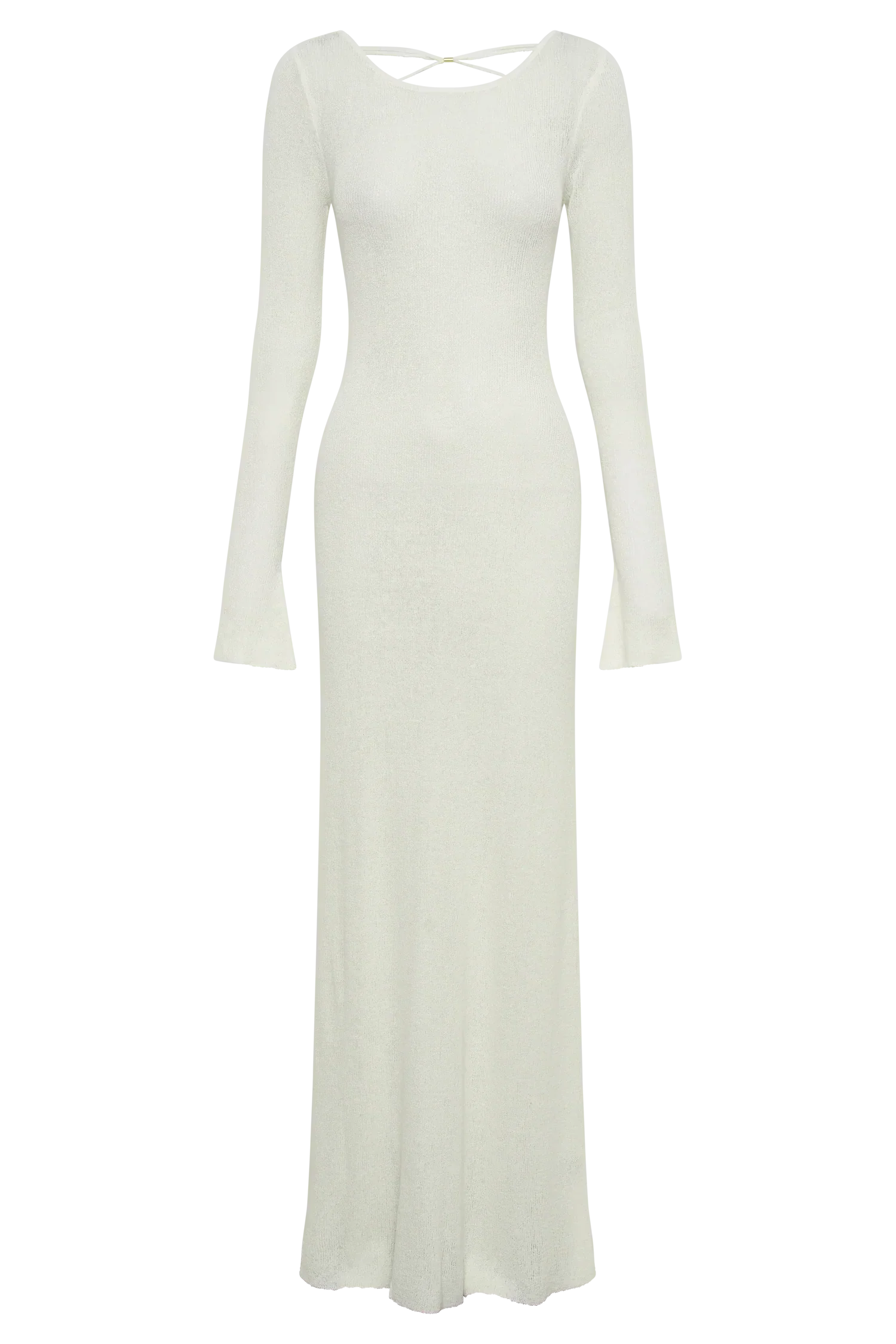 Talia Maxi Open Back Knit Dress - Ivory