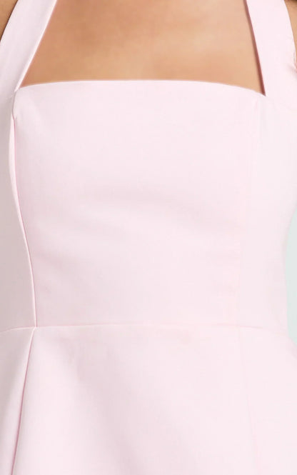 Dante Mini Dress Halter Neck Tie Tulip Skirt Dress in Pink
