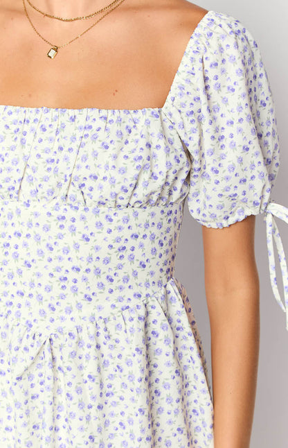 Danyal Purple Floral Mini Dress