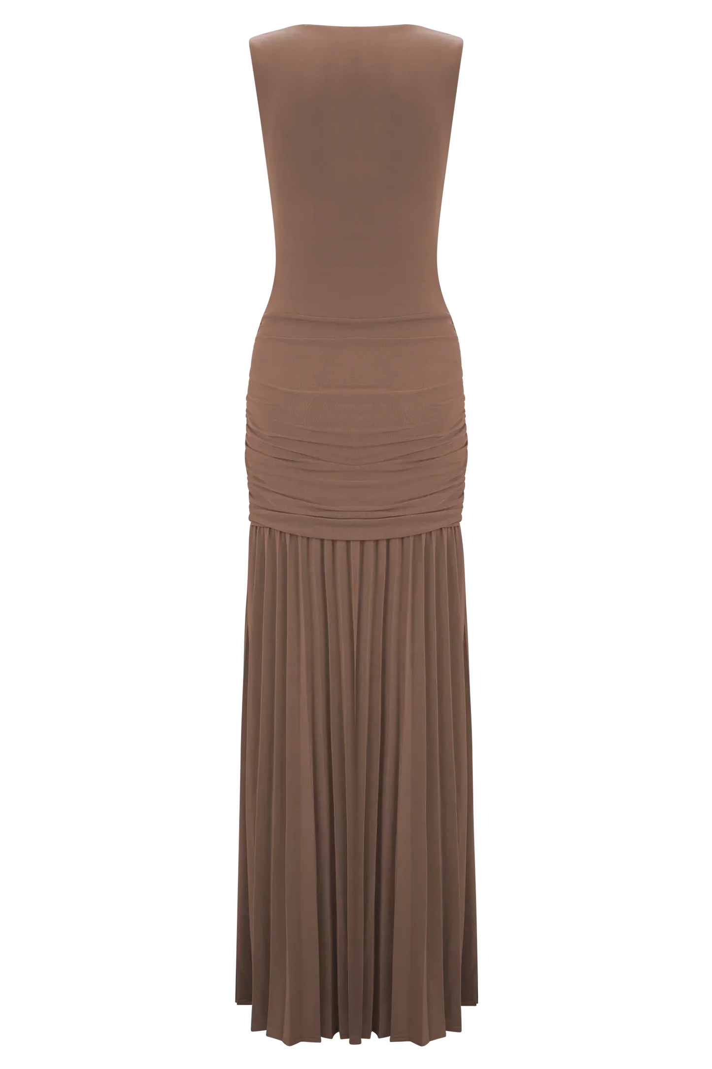 Dania Cowl Neck Slinky Maxi Dress - Mocha Mousse