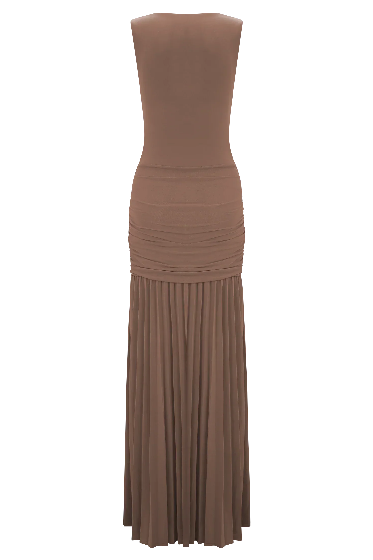 Dania Cowl Neck Slinky Maxi Dress - Mocha Mousse