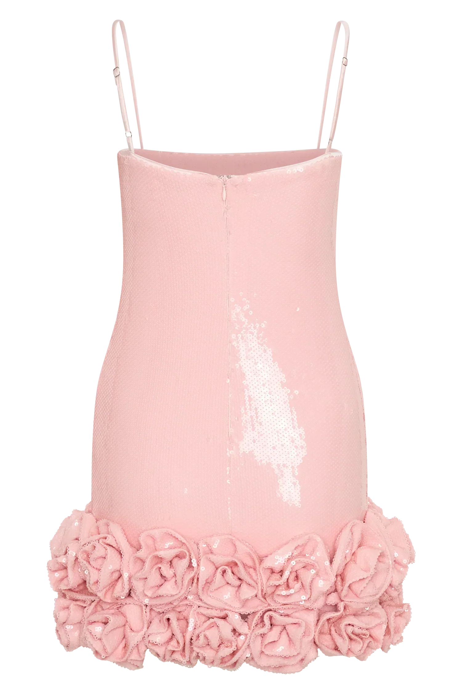 Faye Sequin Flower Mini Dress - Pale Pink