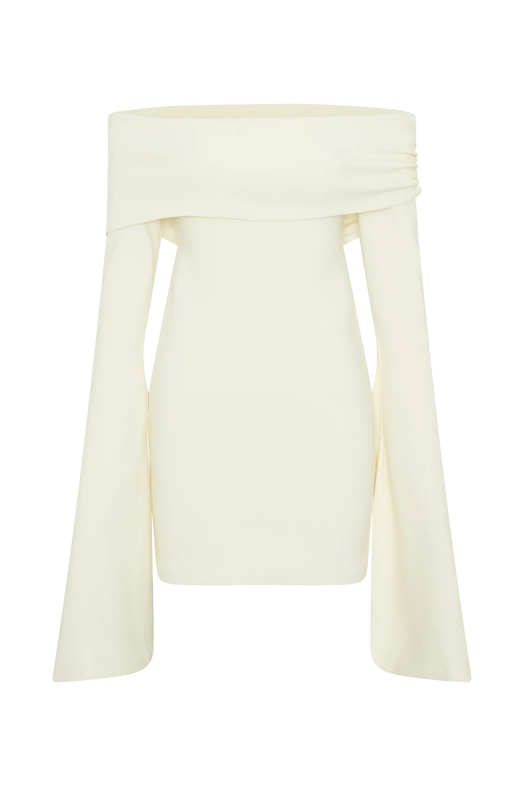 Dominique Off Shoulder Long Sleeve Mini Dress - Ivory
