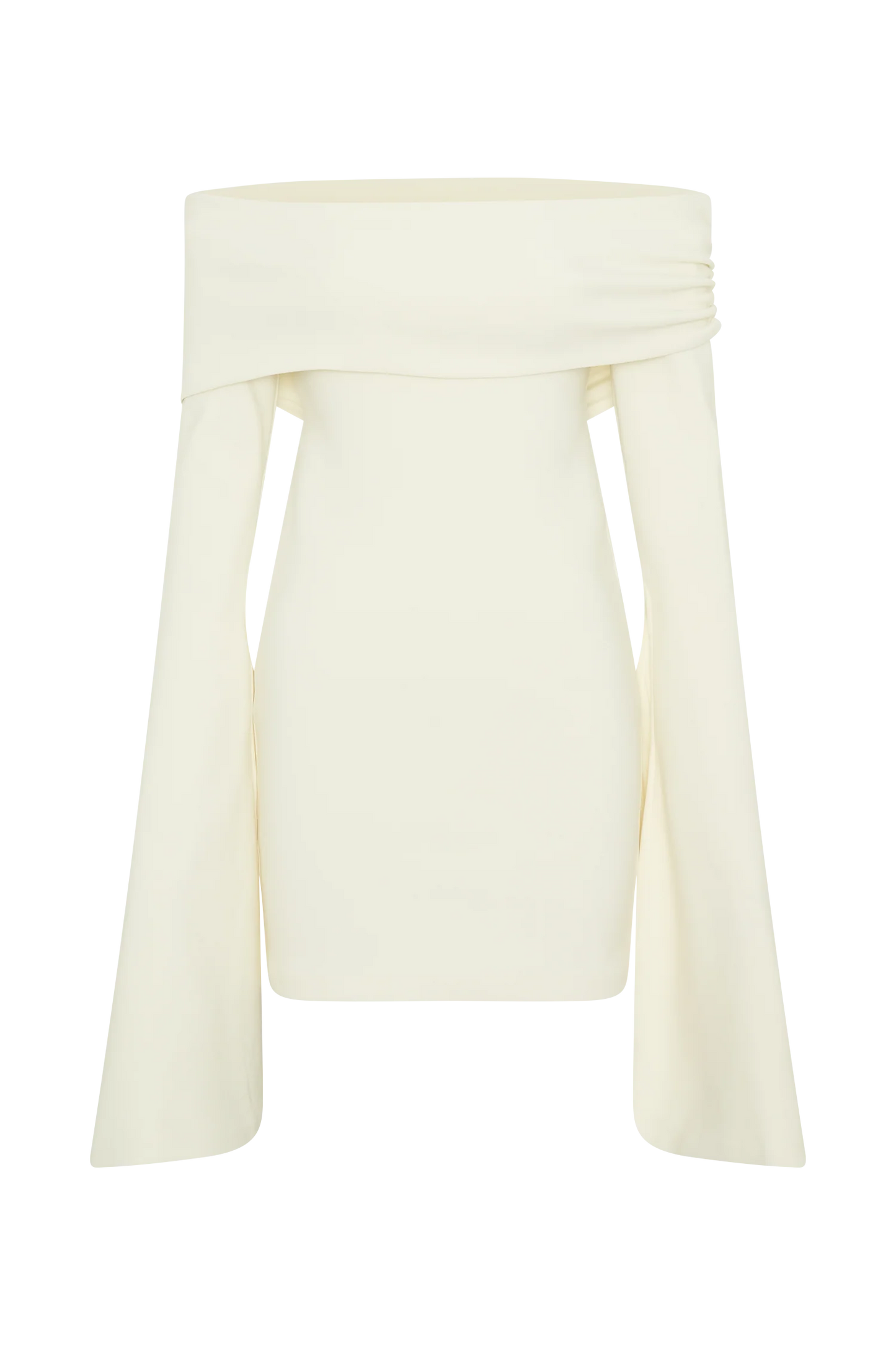 Dominique Off Shoulder Long Sleeve Mini Dress - Ivory