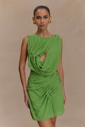 Oria Chiffon Mini Dress - Green