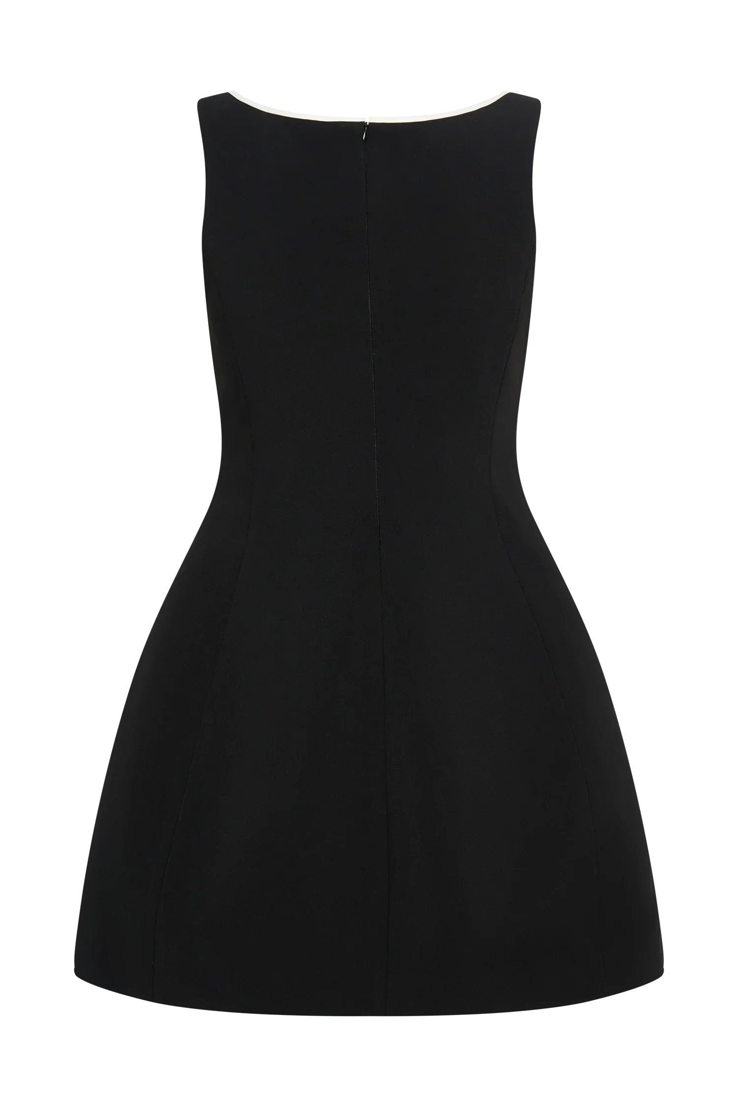 Evanna Sleeveless Contrast Suiting Mini Dress - Black