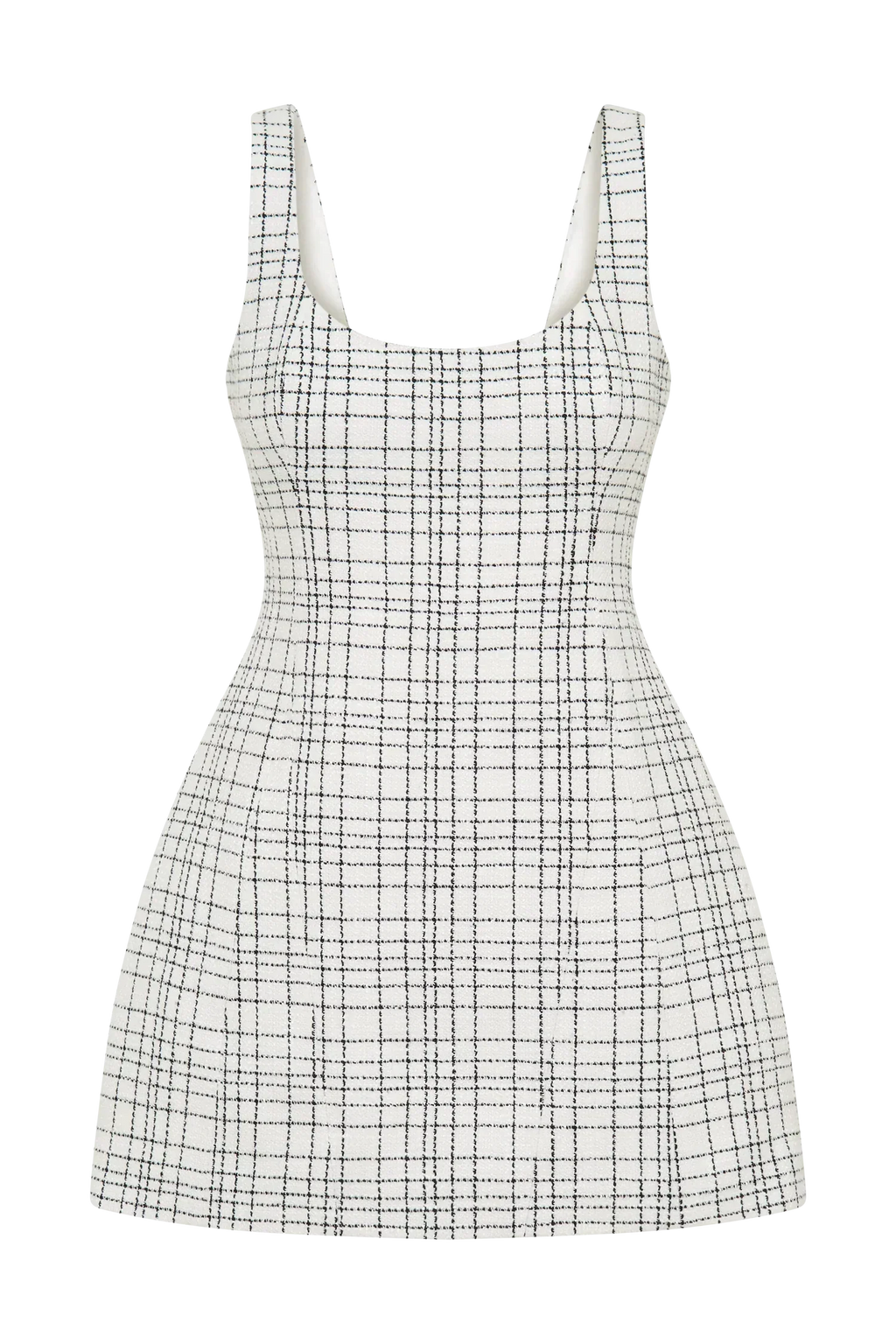 Beth Tweed Mini Dress - White Check