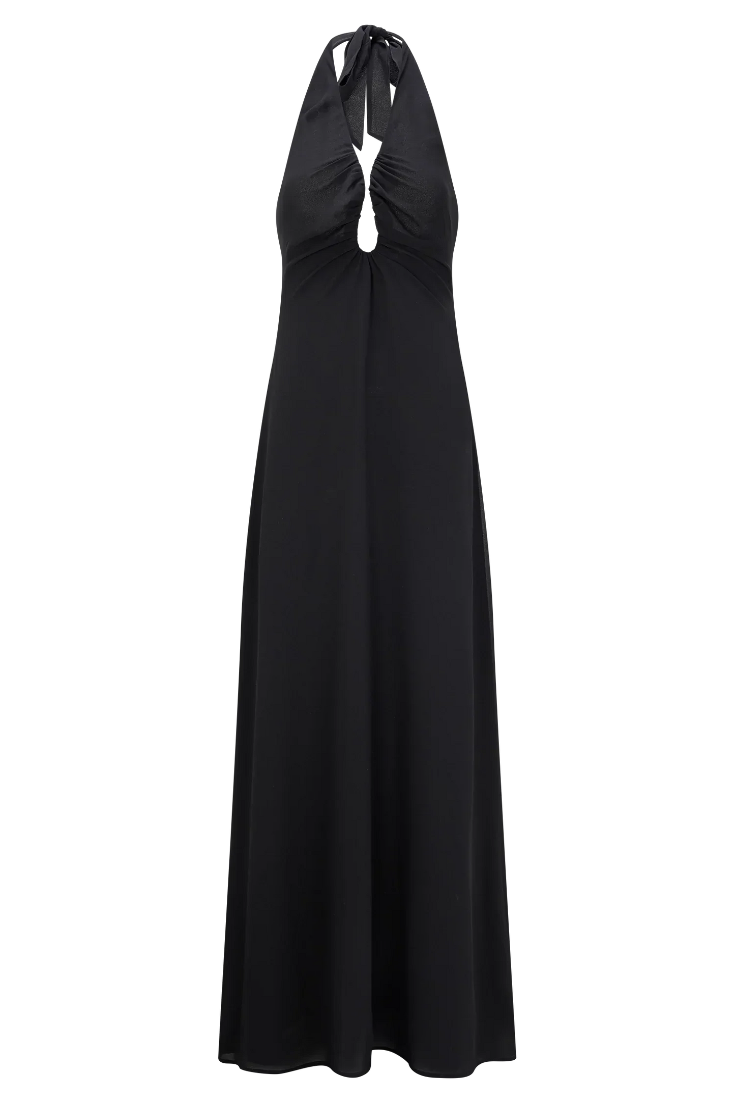 Malakhai Chiffon Halter Maxi Dress - Black