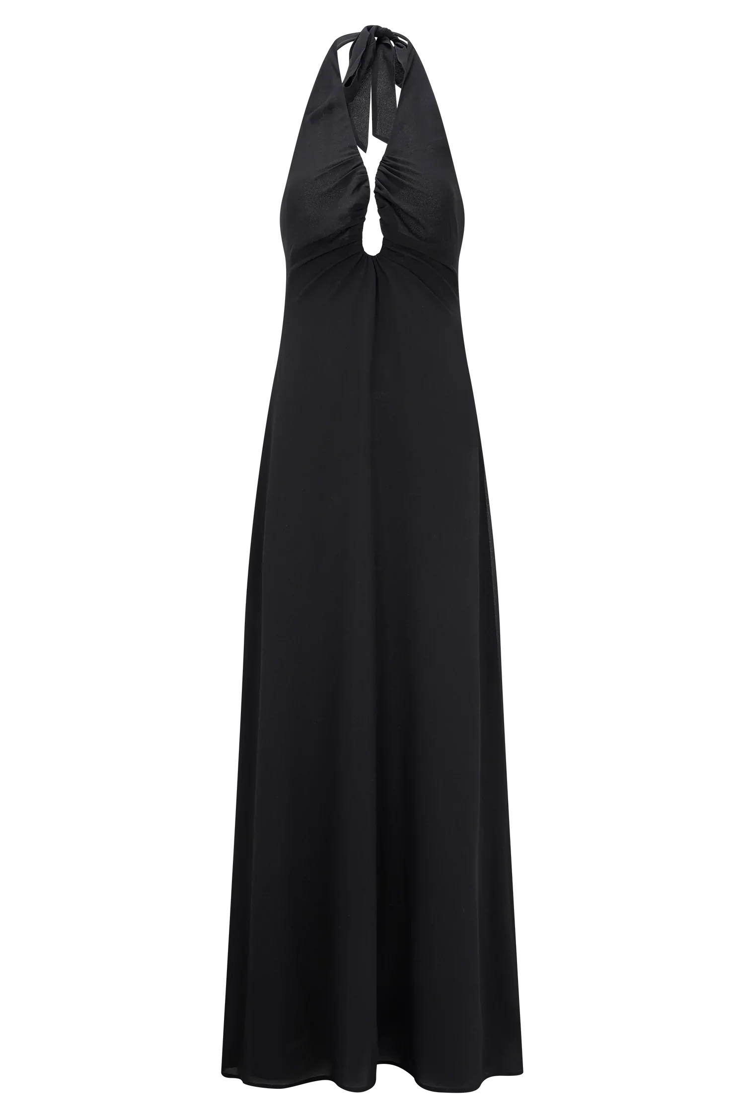 Malakhai Chiffon Halter Maxi Dress - Black