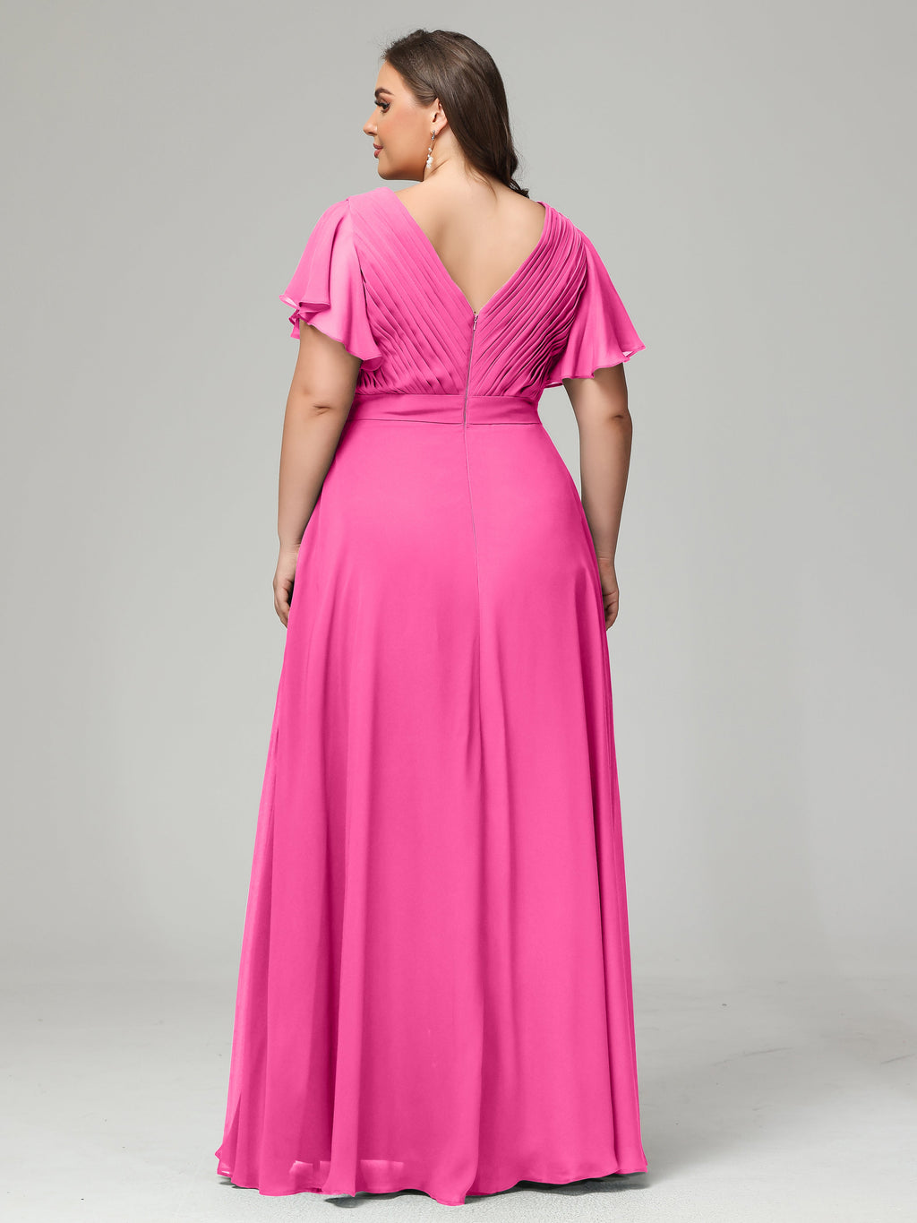 Elegant Plus Size Long Bridesmaid Dresses with Sleeves