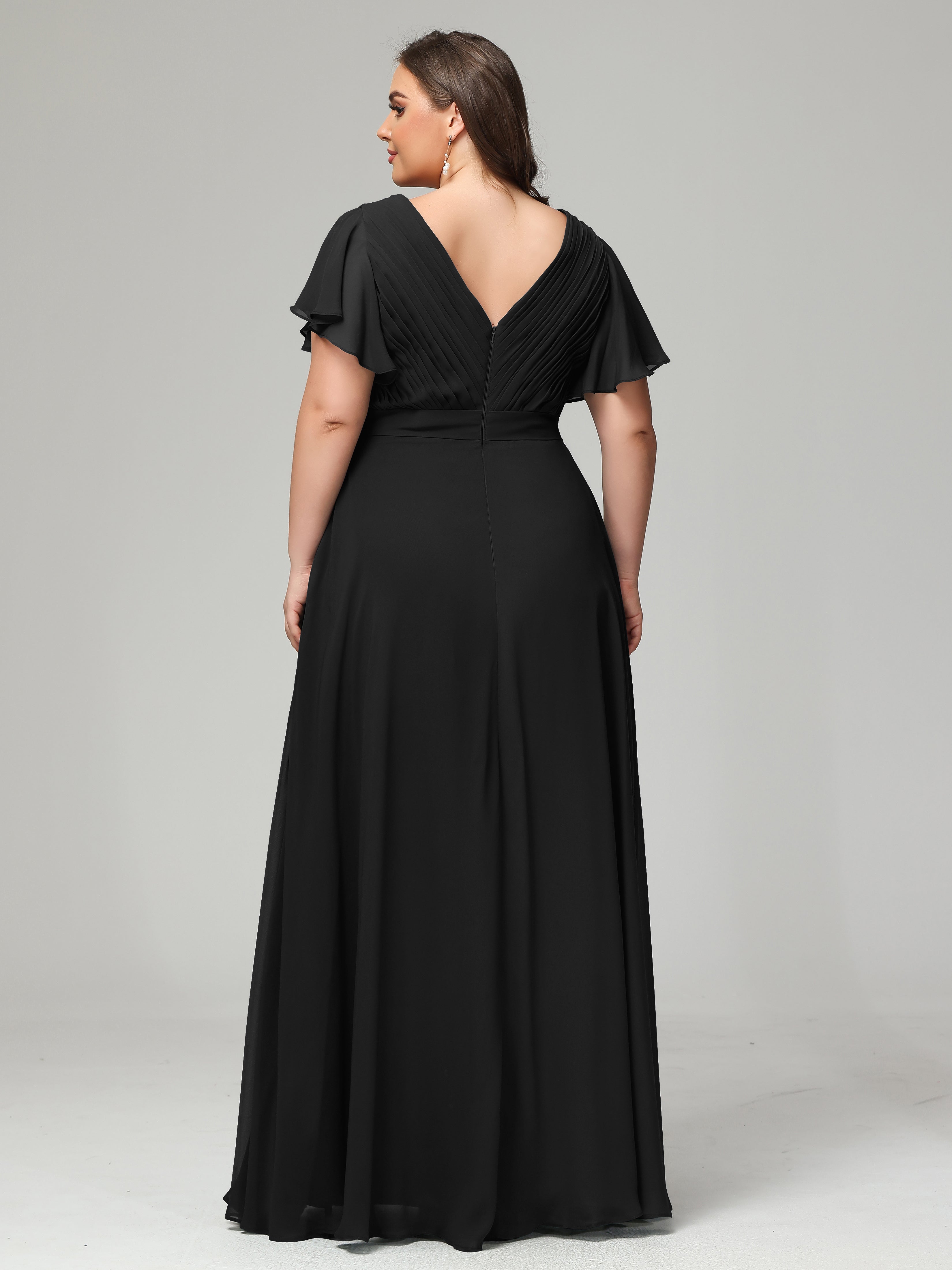 Elegant Plus Size Long Bridesmaid Dresses with Sleeves