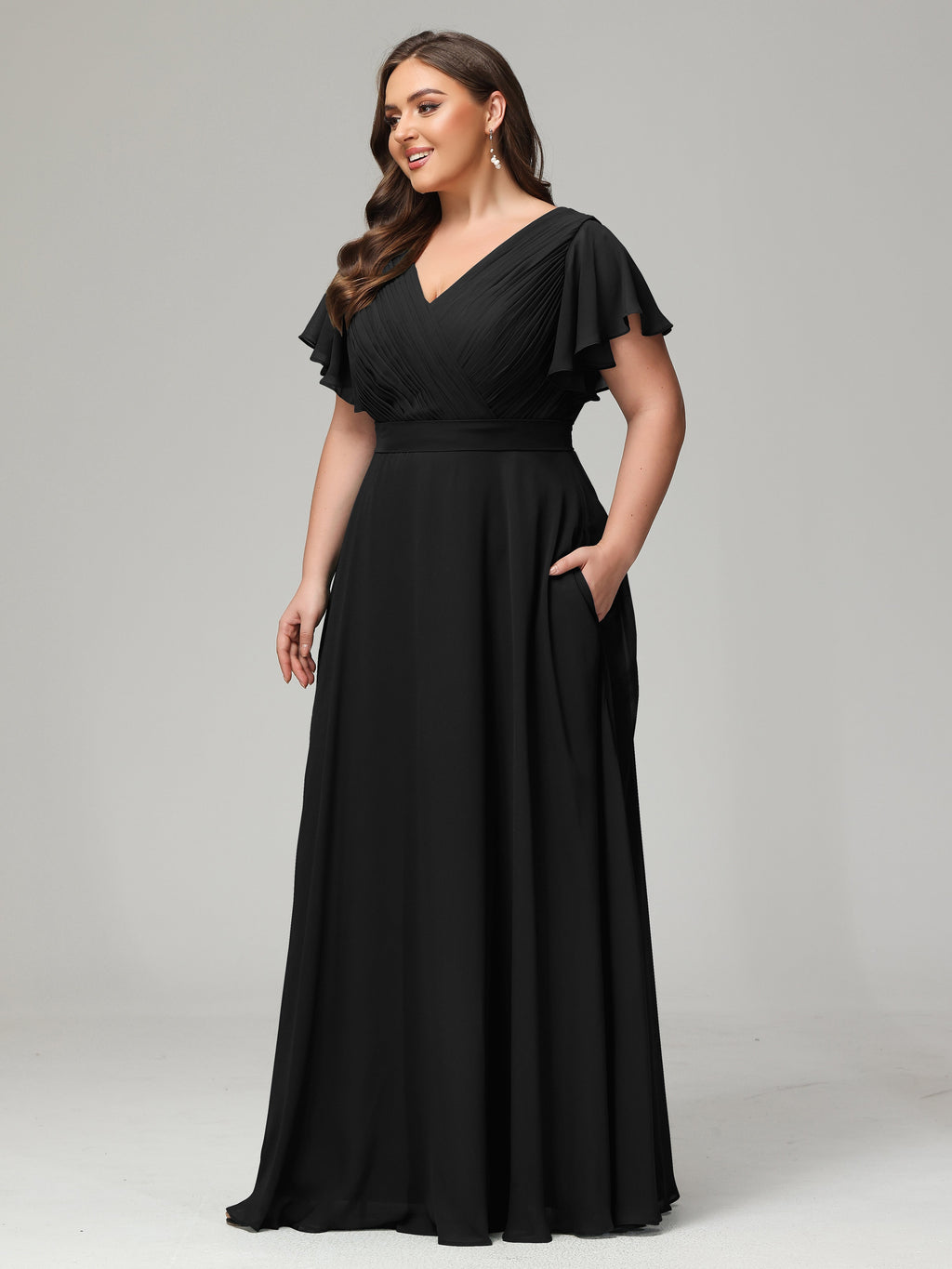 Elegant Plus Size Long Bridesmaid Dresses with Sleeves
