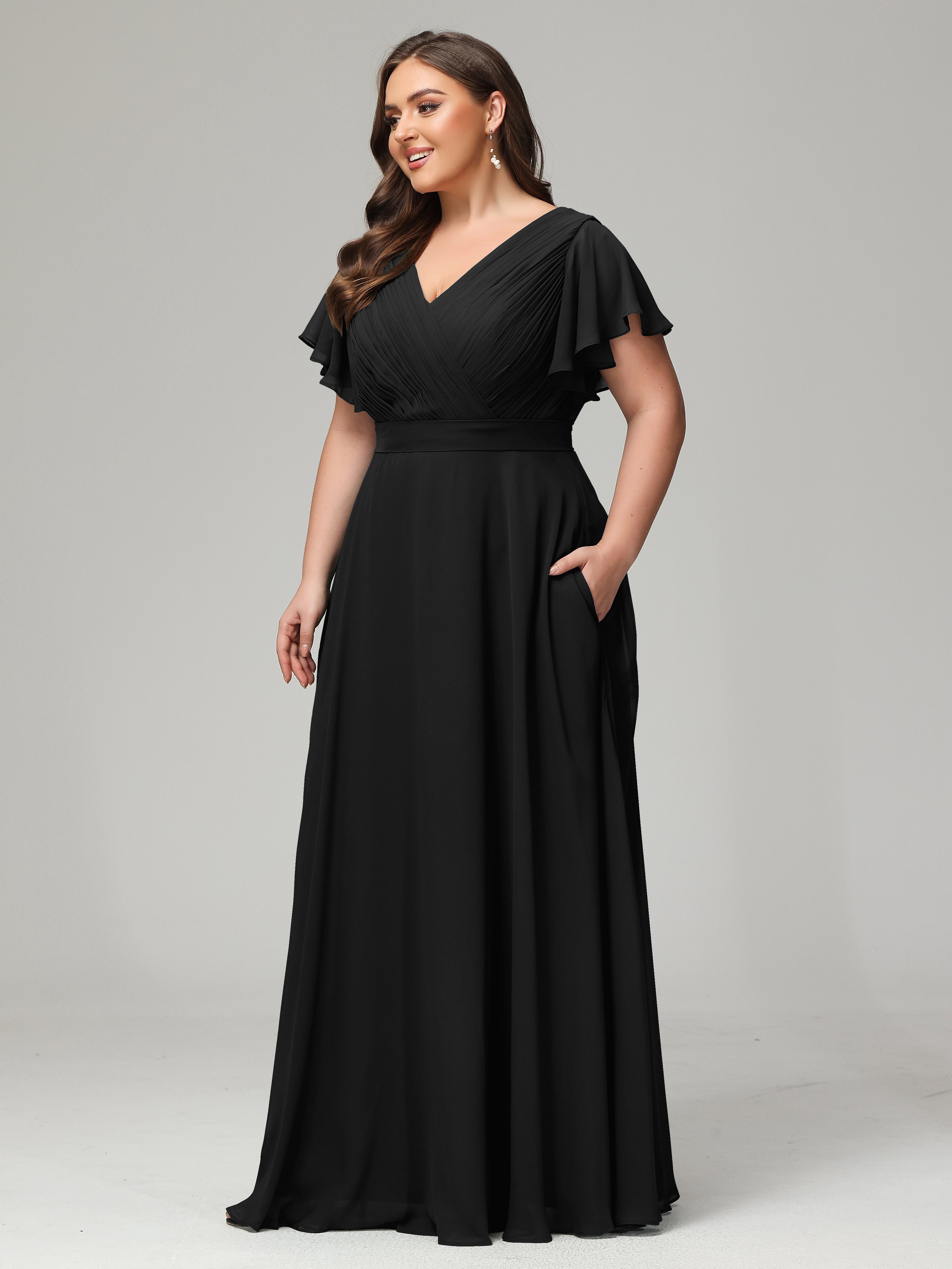 Elegant Plus Size Long Bridesmaid Dresses with Sleeves