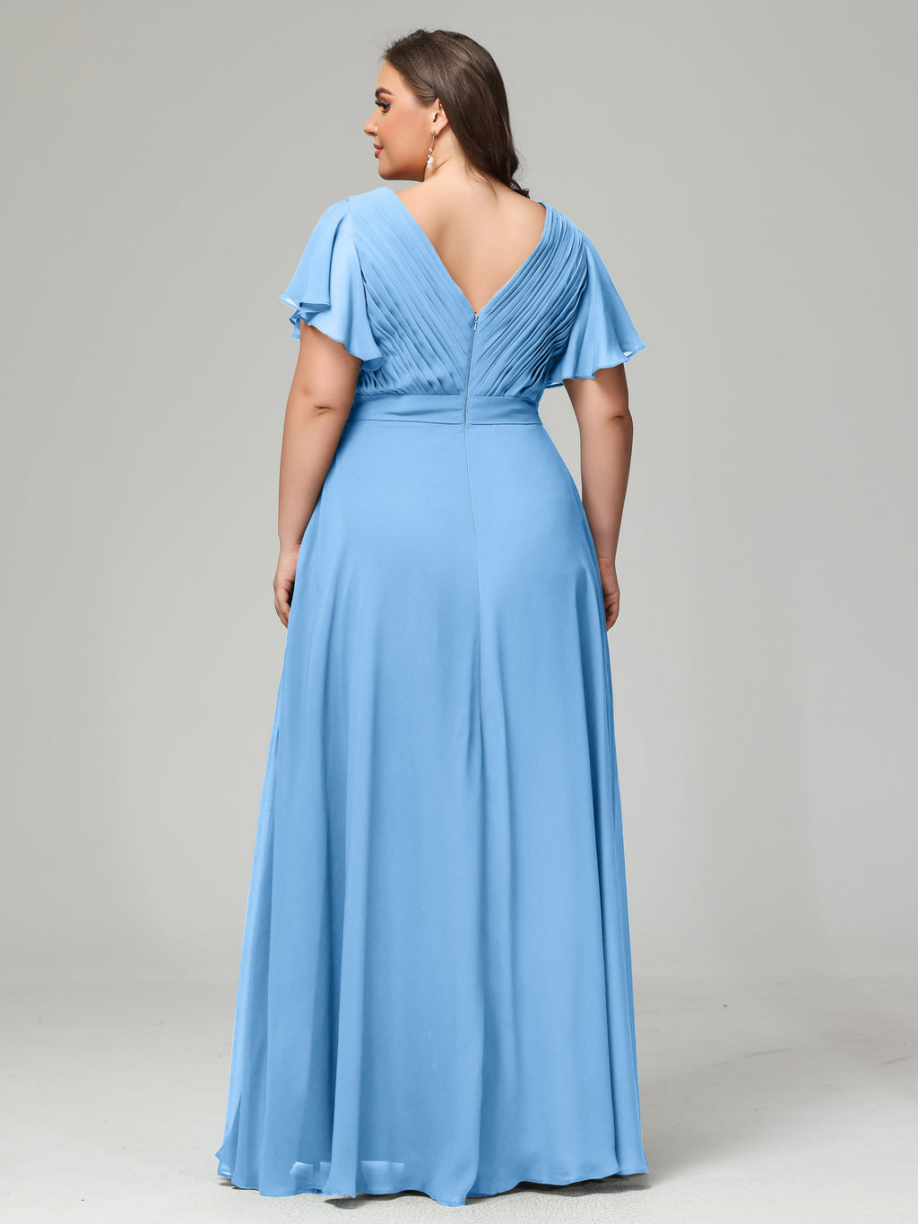 Elegant Plus Size Long Bridesmaid Dresses with Sleeves