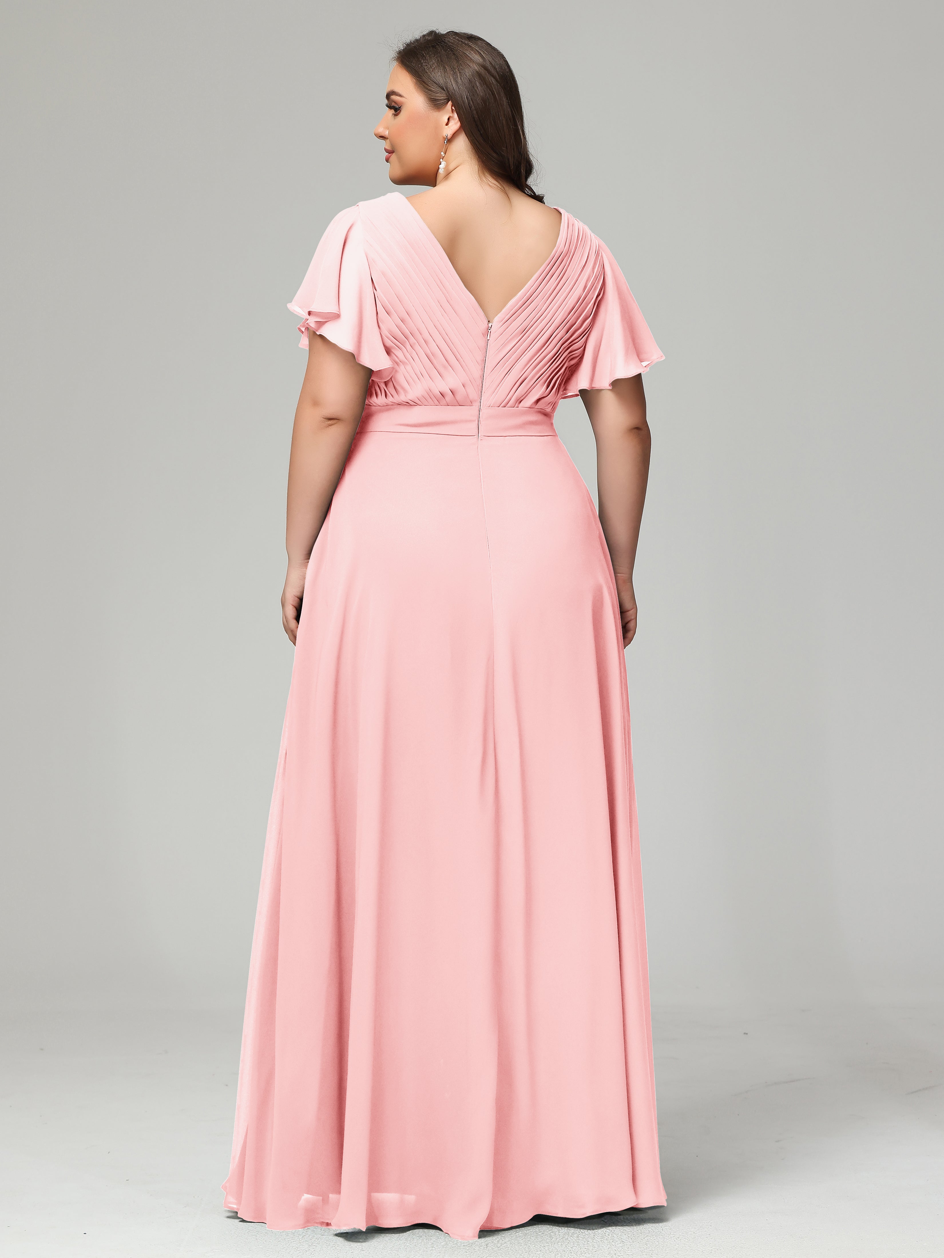 Elegant Plus Size Long Bridesmaid Dresses with Sleeves