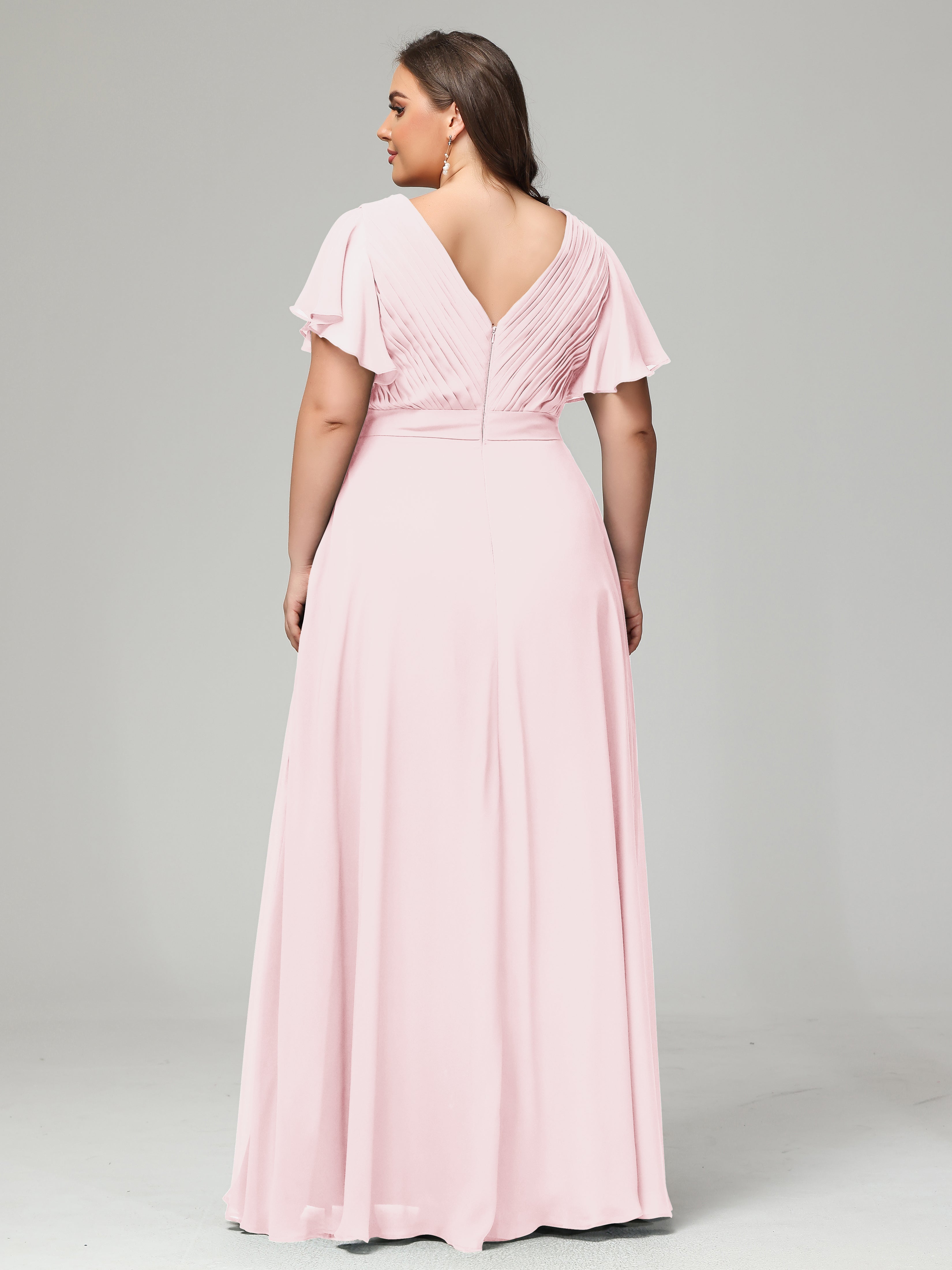 Elegant Plus Size Long Bridesmaid Dresses with Sleeves