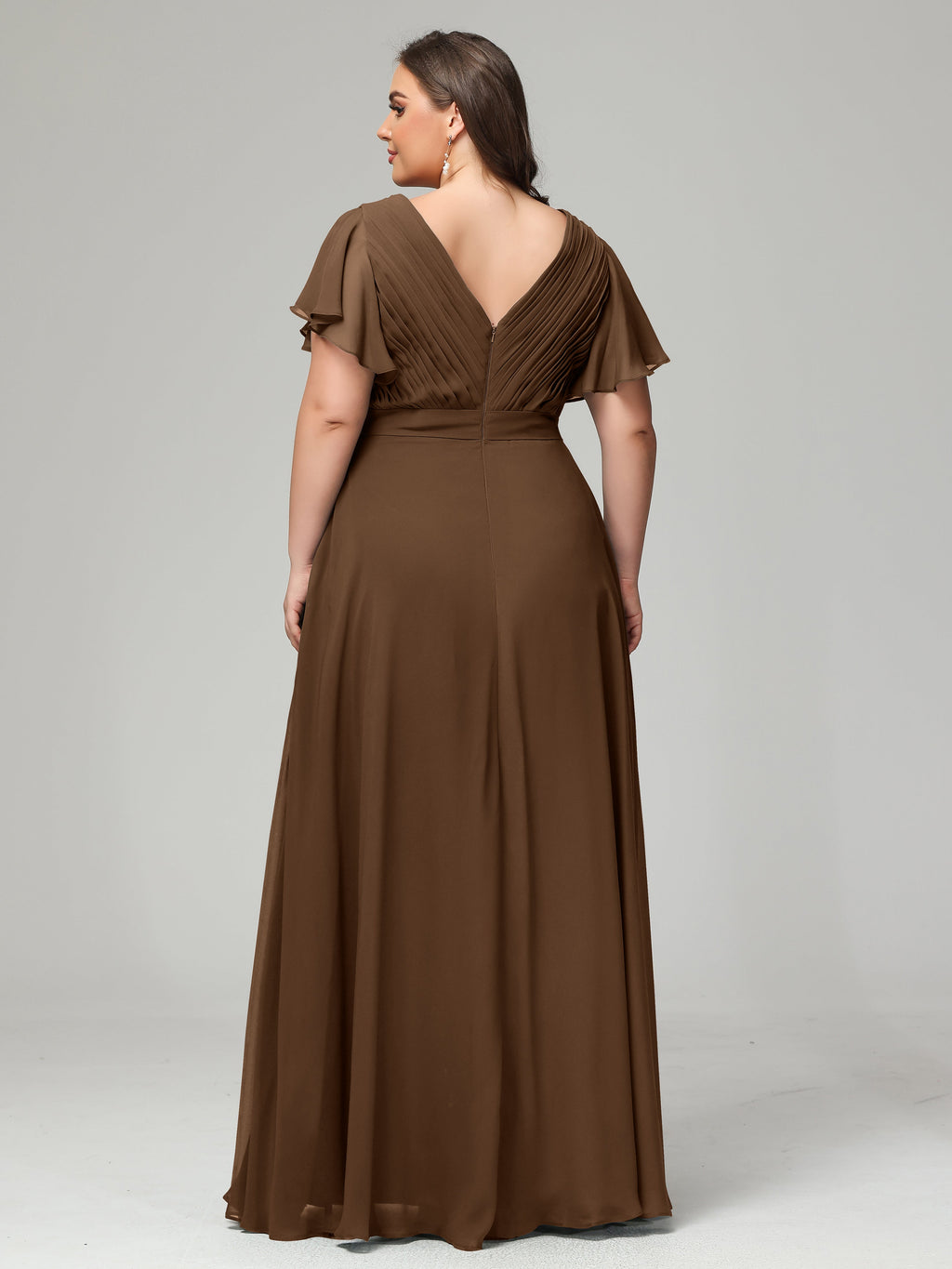 Elegant Plus Size Long Bridesmaid Dresses with Sleeves