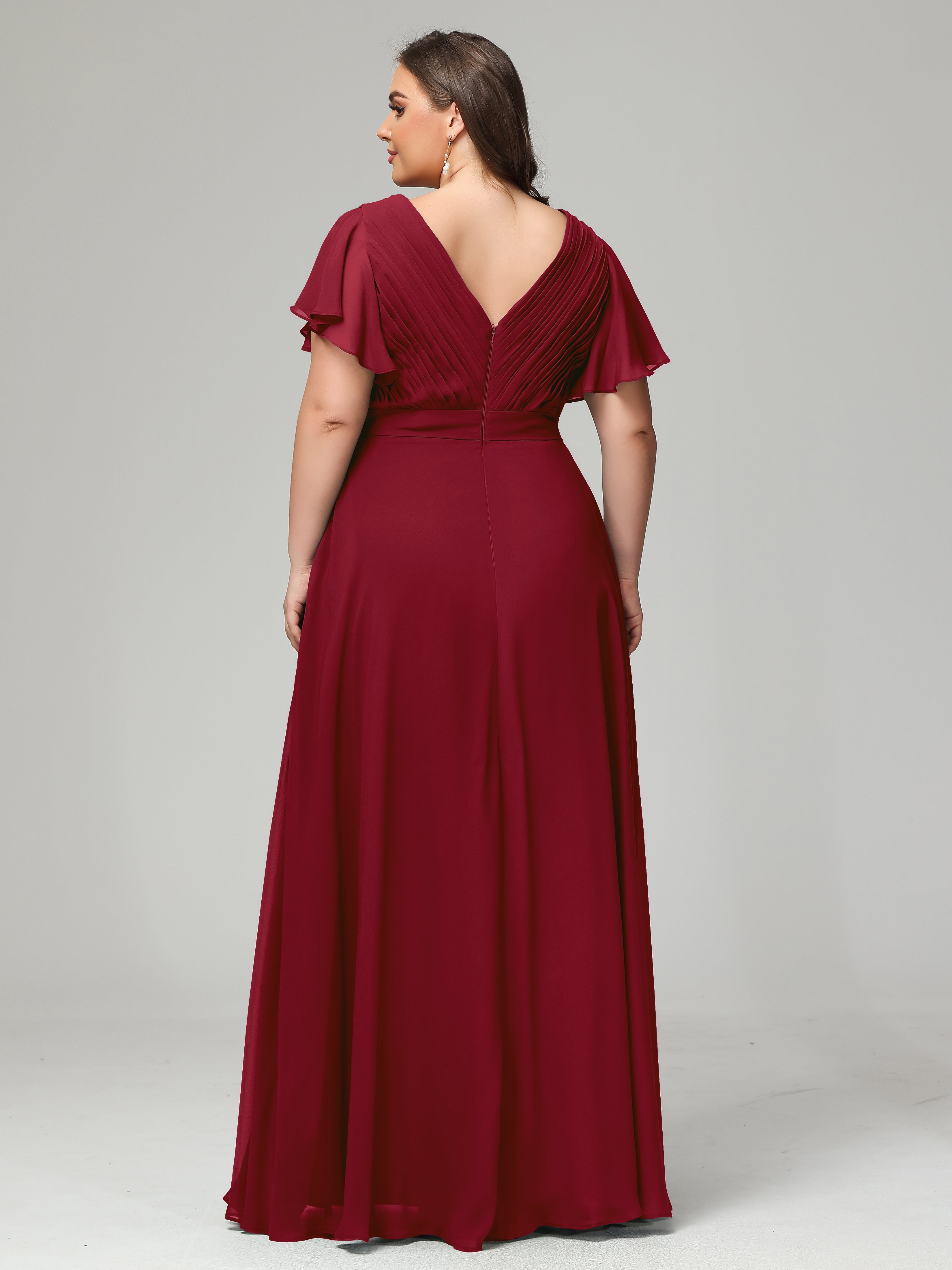 Elegant Plus Size Long Bridesmaid Dresses with Sleeves