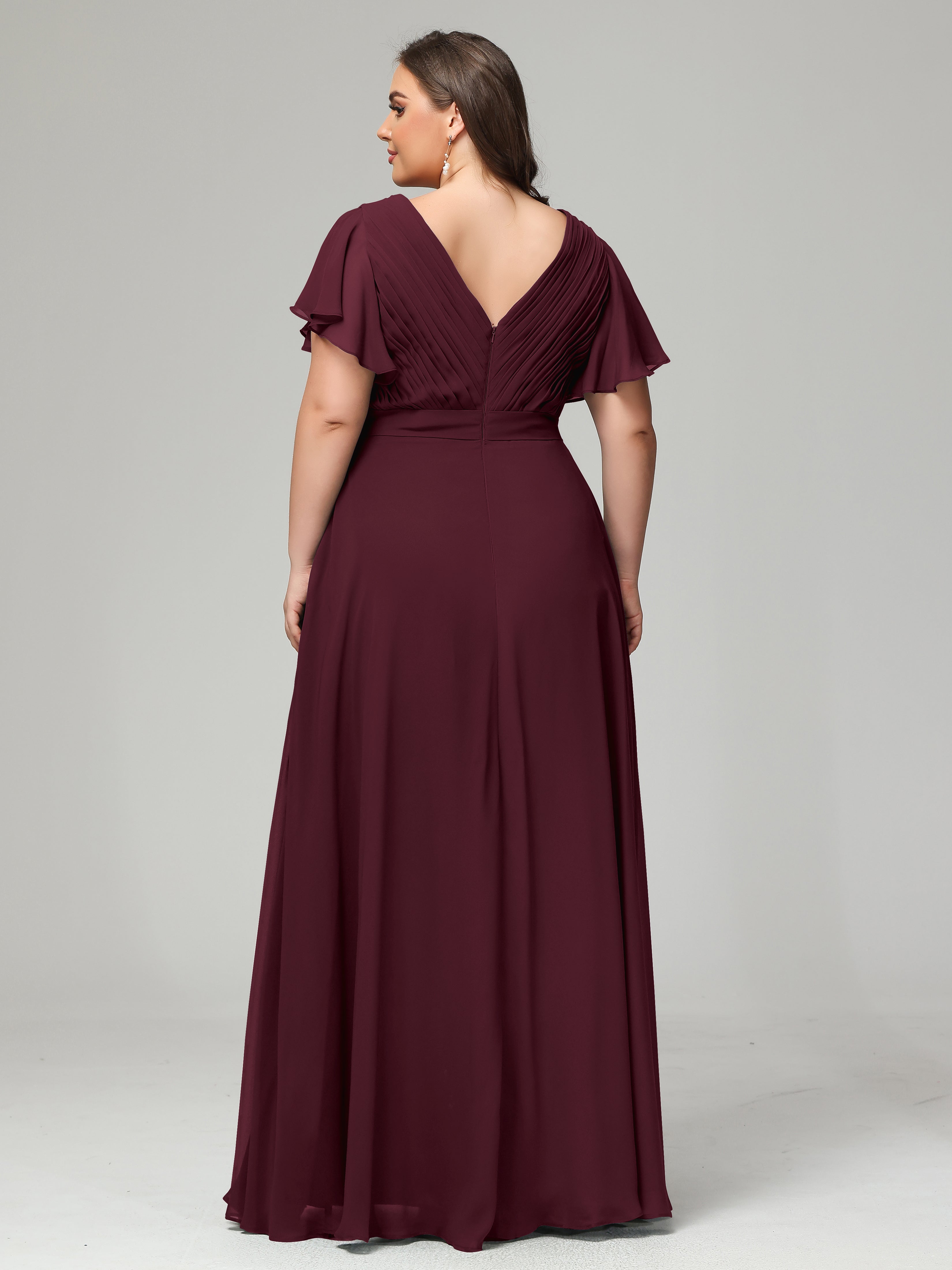 Elegant Plus Size Long Bridesmaid Dresses with Sleeves