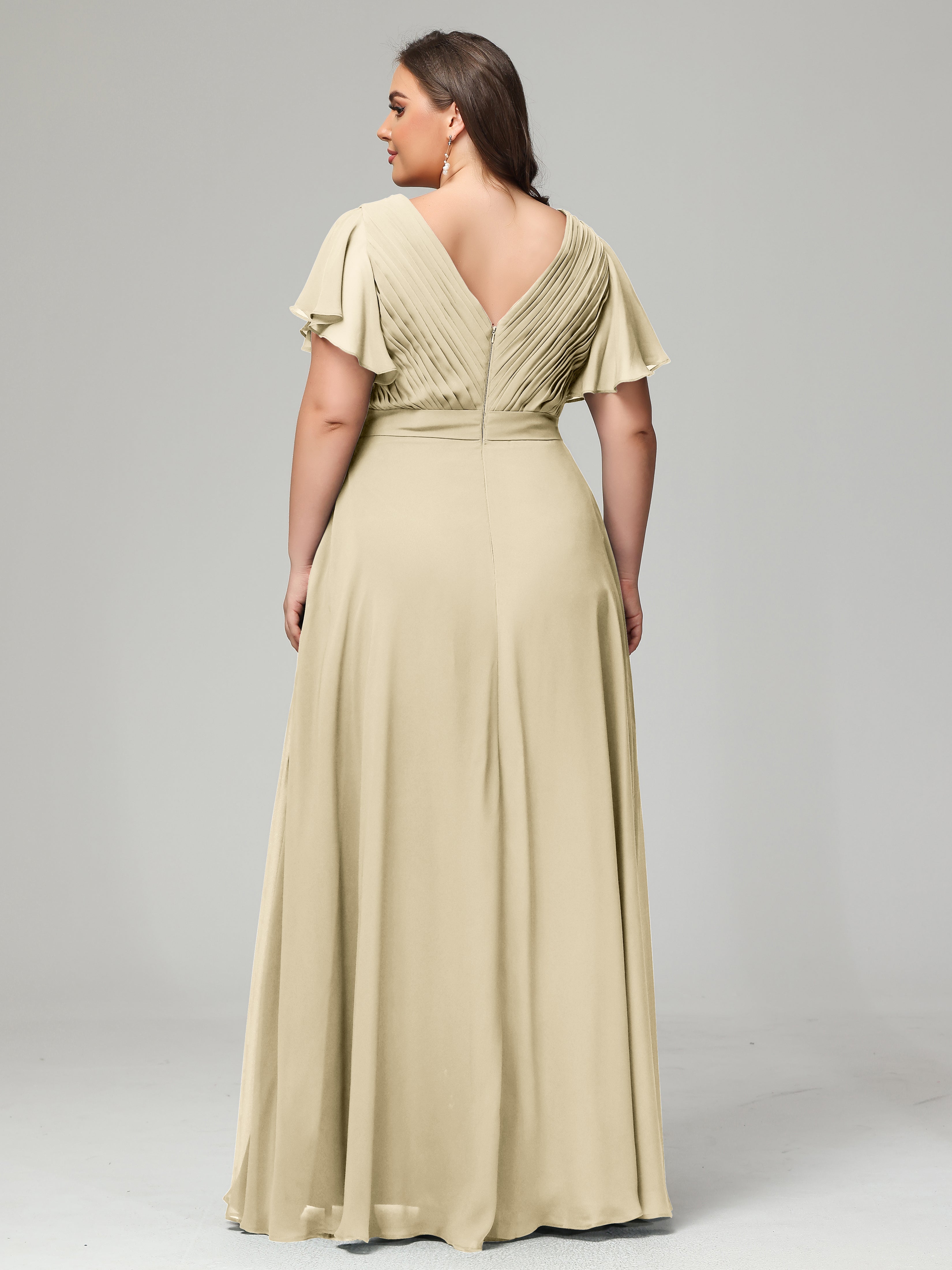 Elegant Plus Size Long Bridesmaid Dresses with Sleeves