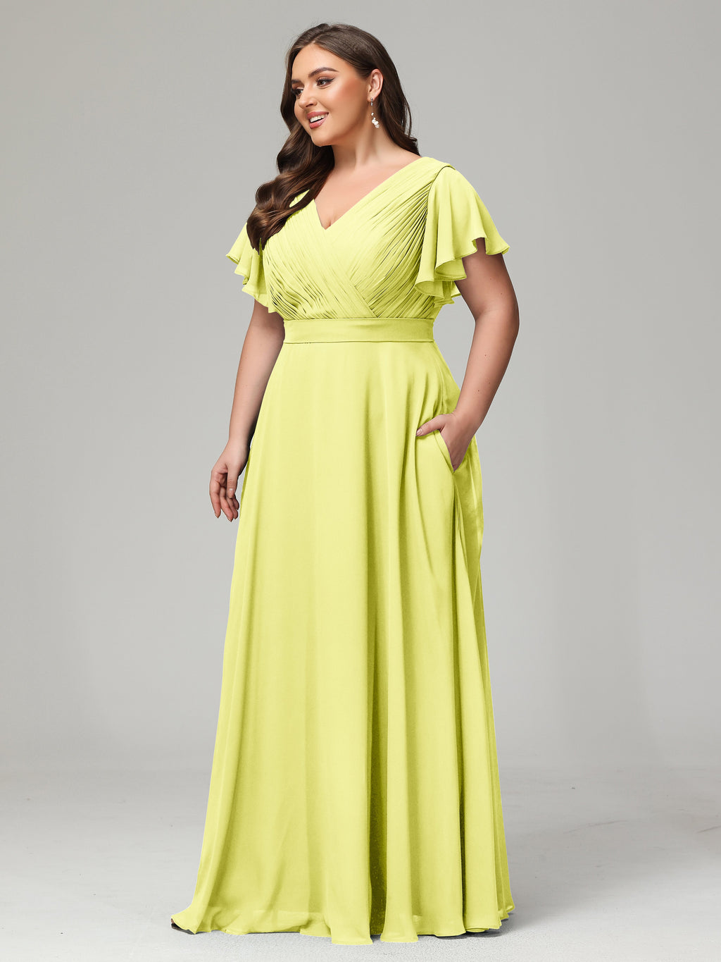 Elegant Plus Size Long Bridesmaid Dresses with Sleeves