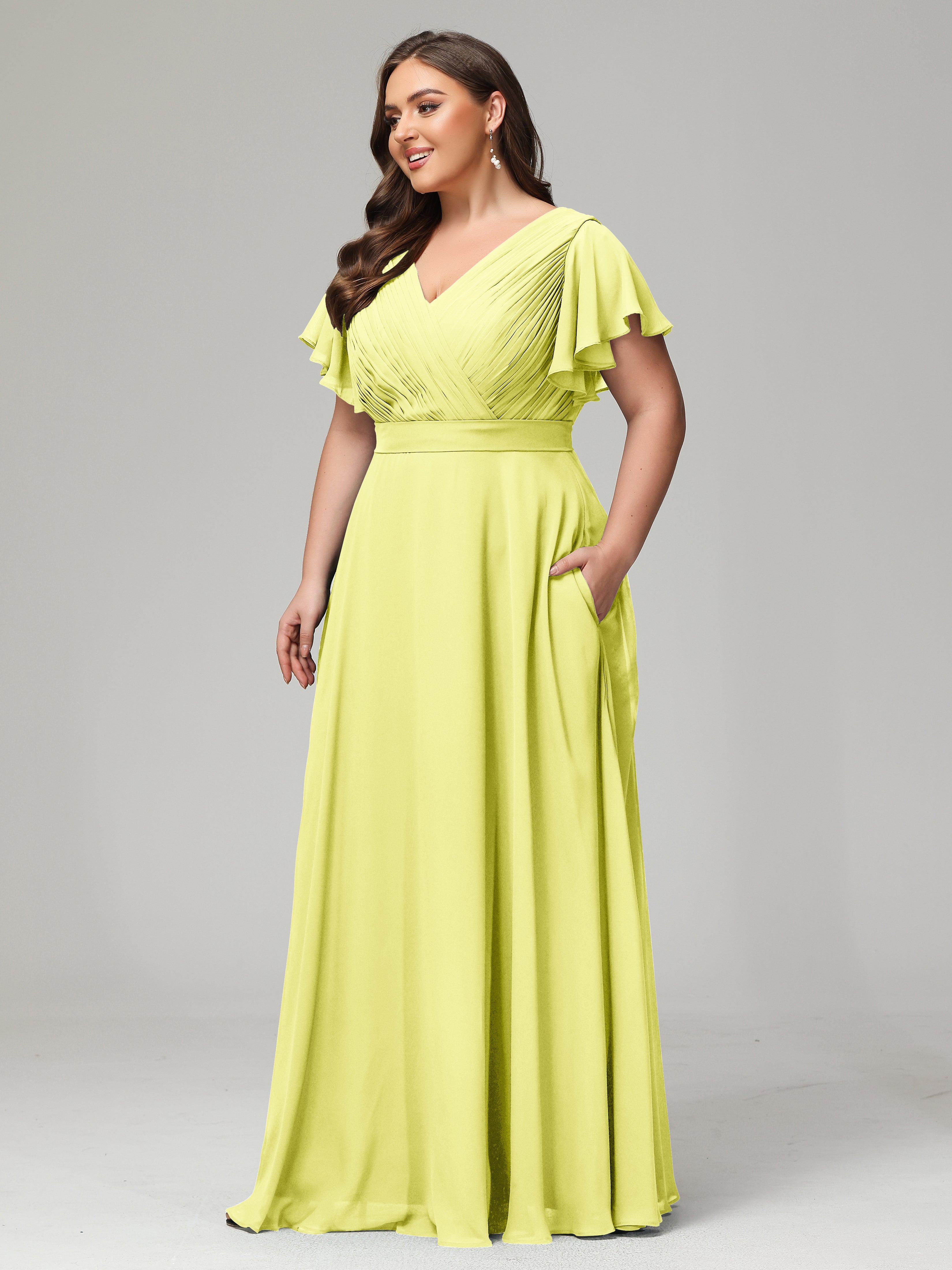 Elegant Plus Size Long Bridesmaid Dresses with Sleeves