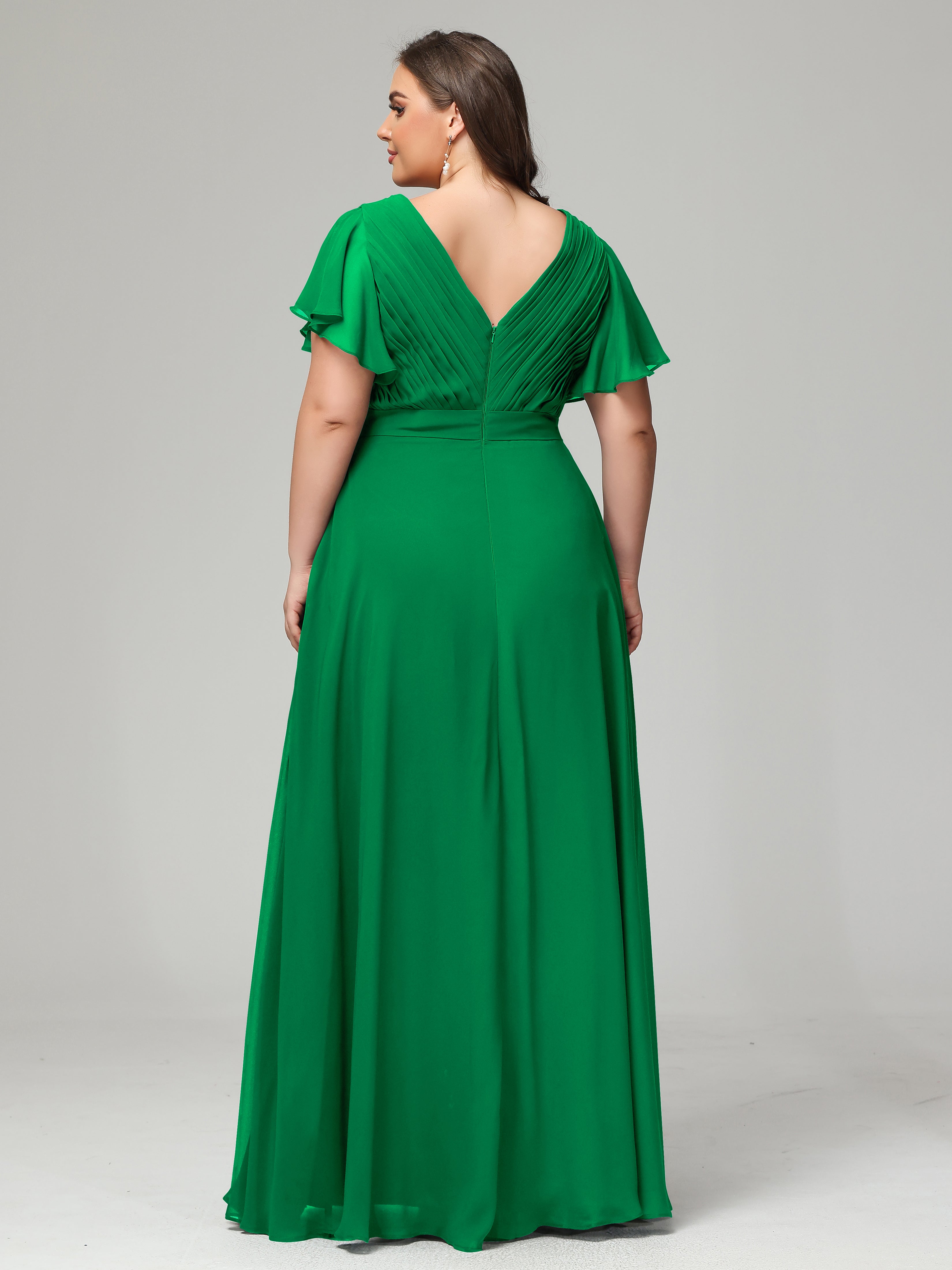 Elegant Plus Size Long Bridesmaid Dresses with Sleeves
