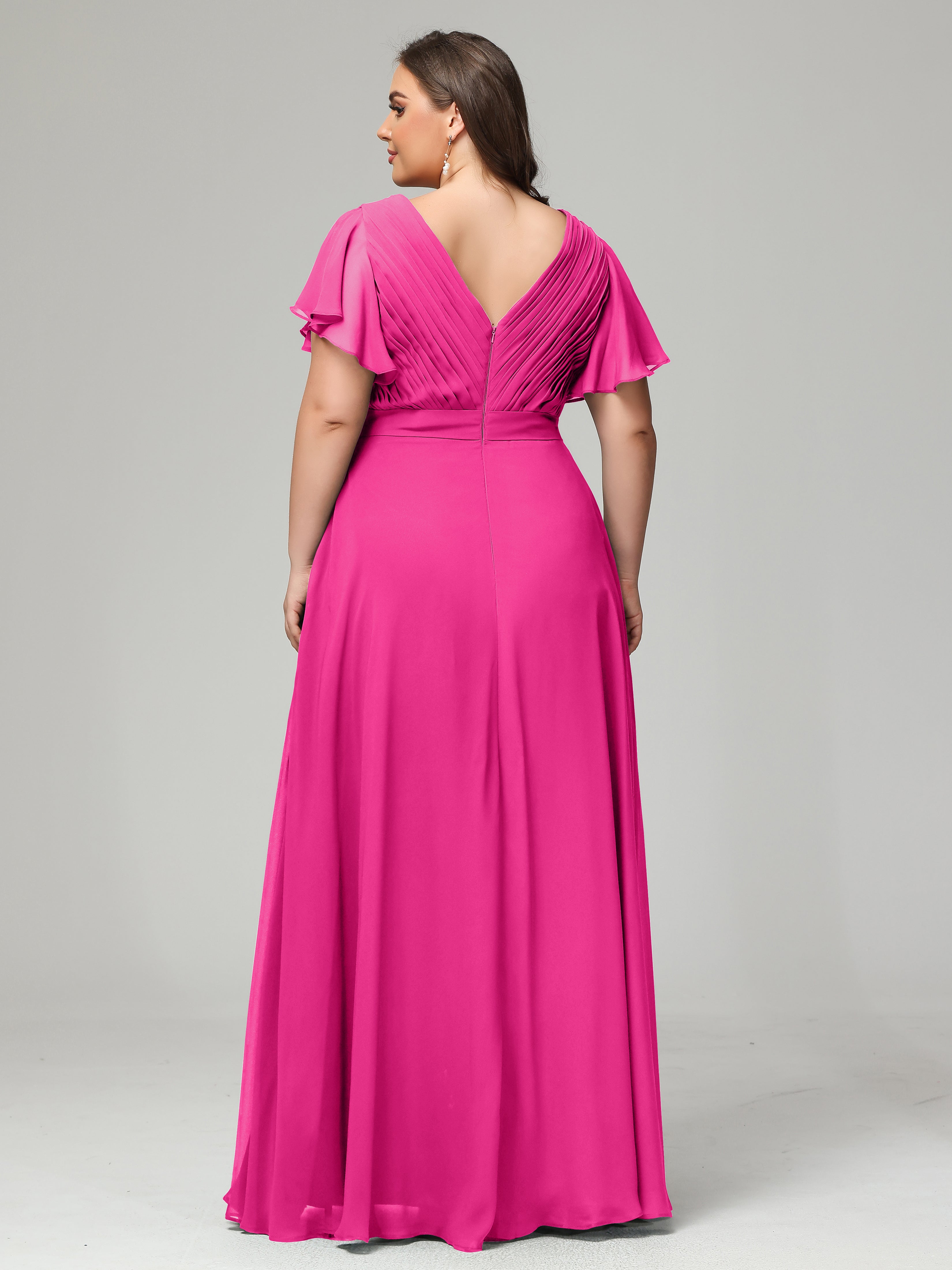 Elegant Plus Size Long Bridesmaid Dresses with Sleeves