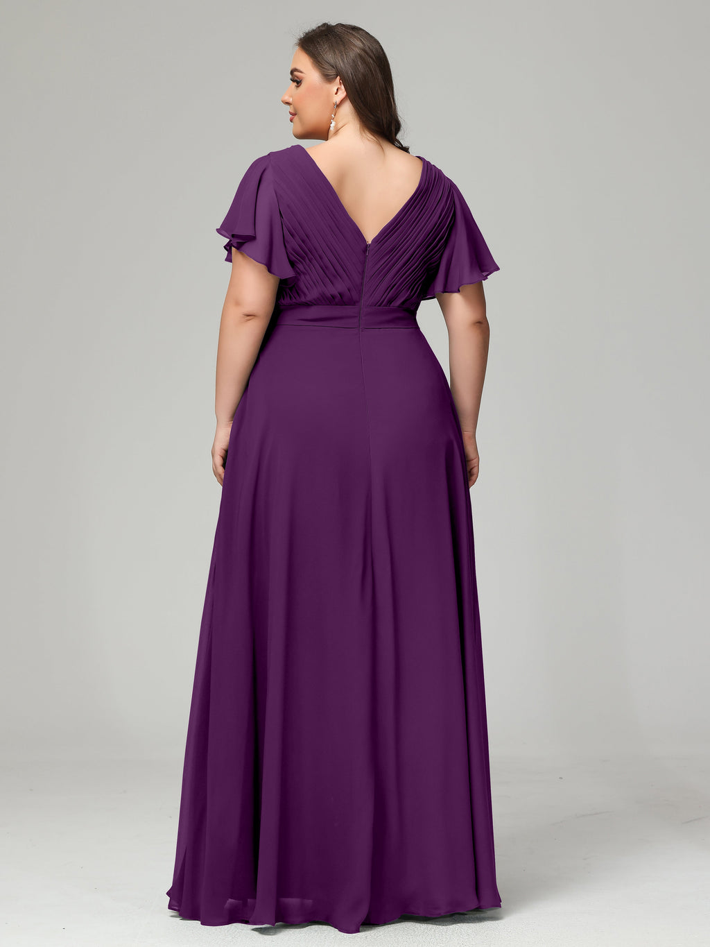 Elegant Plus Size Long Bridesmaid Dresses with Sleeves