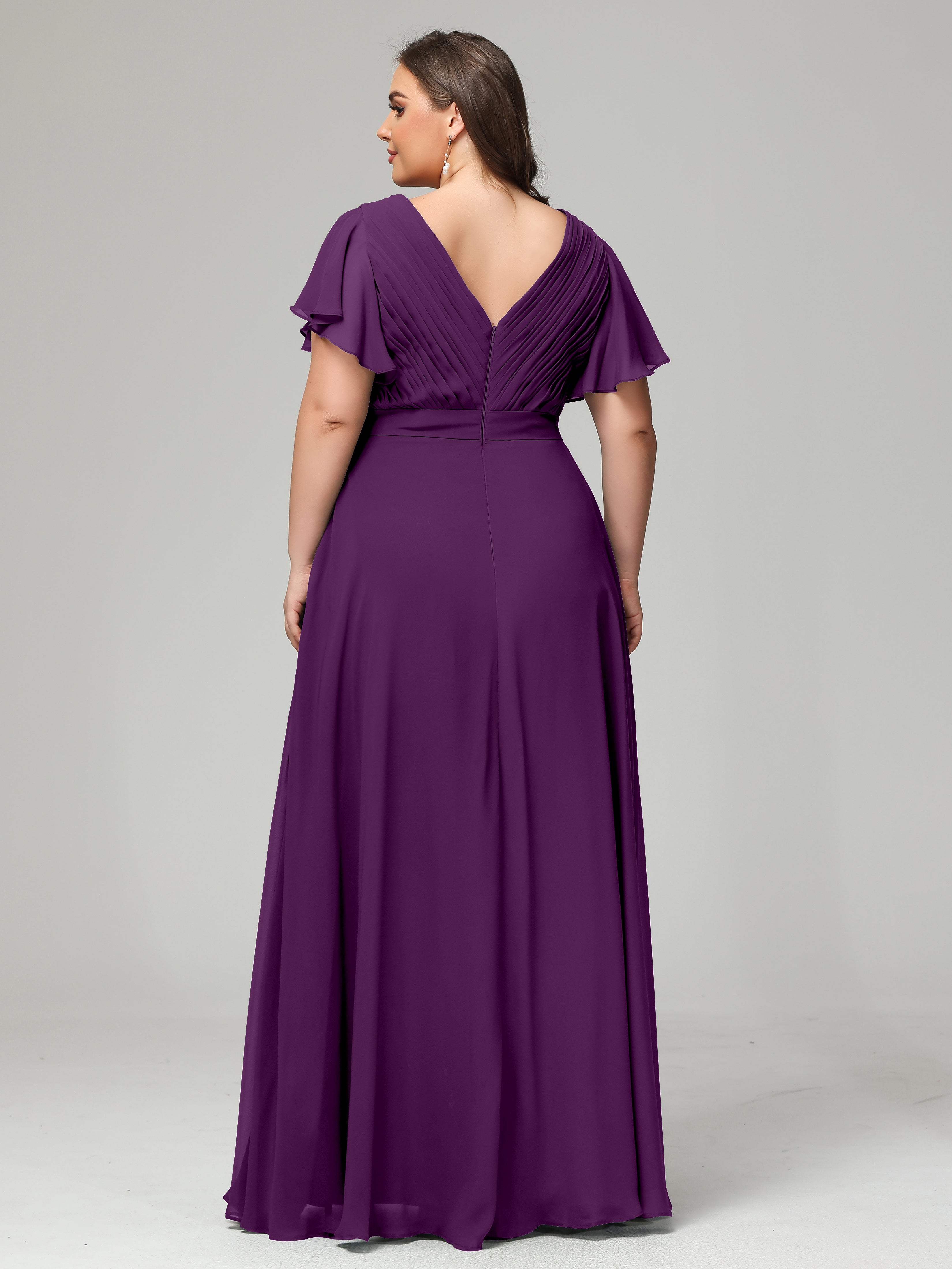 Elegant Plus Size Long Bridesmaid Dresses with Sleeves