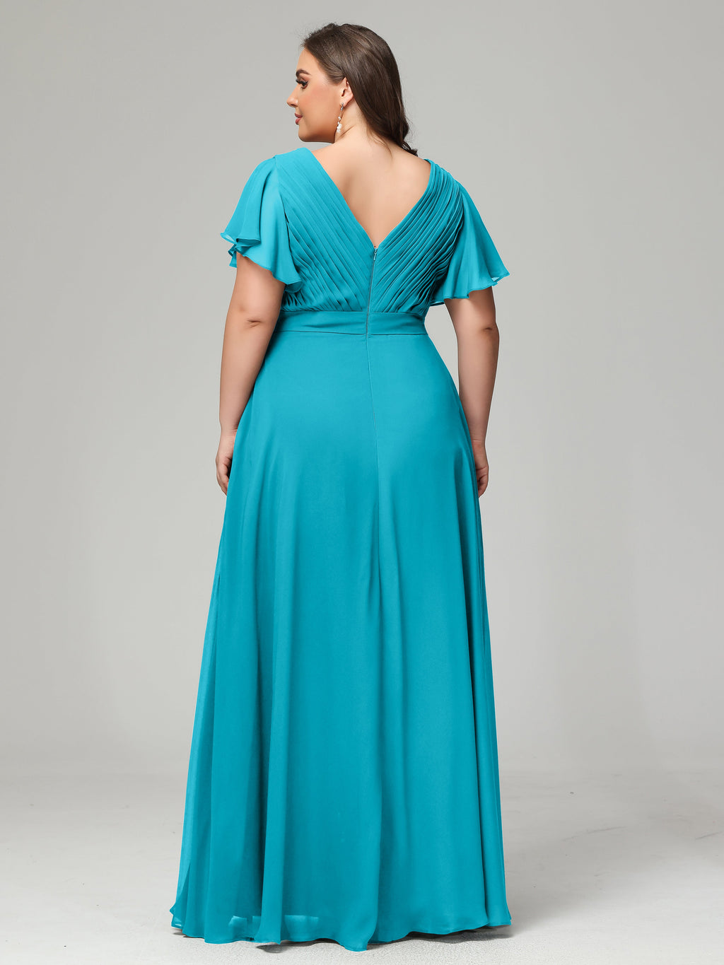 Elegant Plus Size Long Bridesmaid Dresses with Sleeves