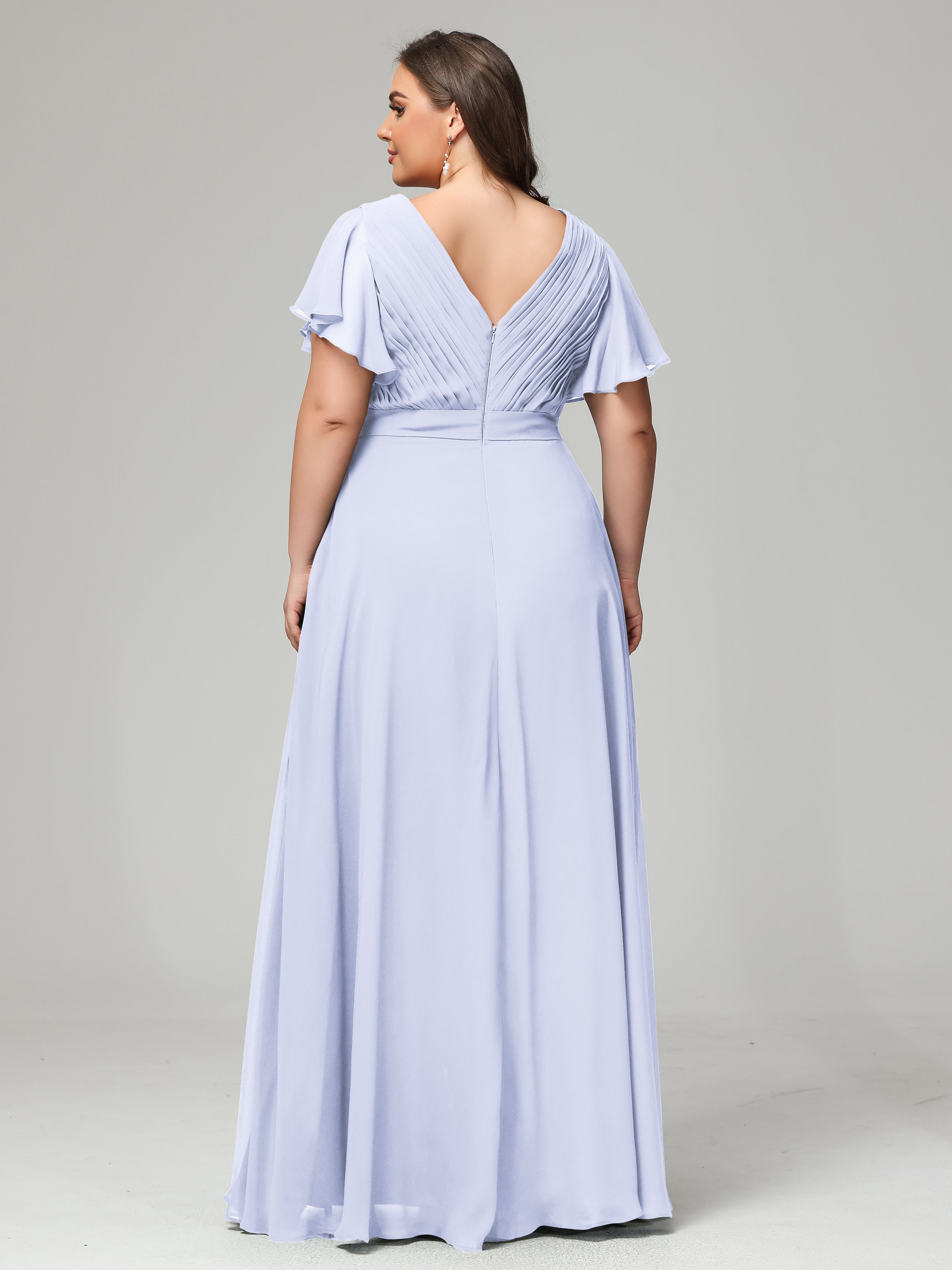 Elegant Plus Size Long Bridesmaid Dresses with Sleeves