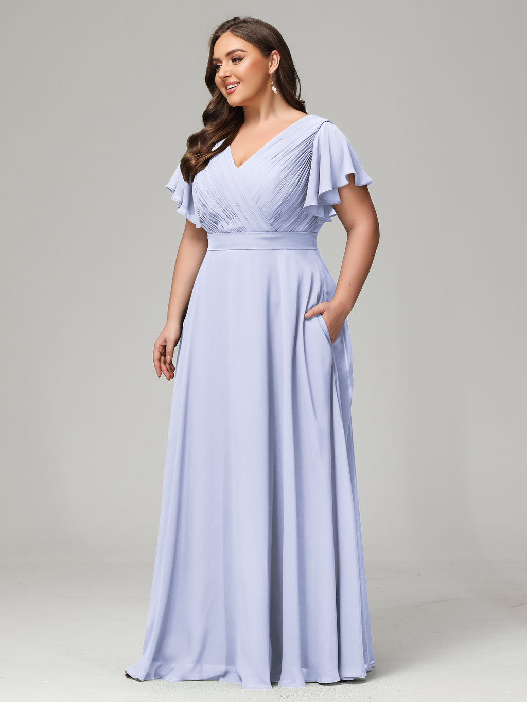 Elegant Plus Size Long Bridesmaid Dresses with Sleeves