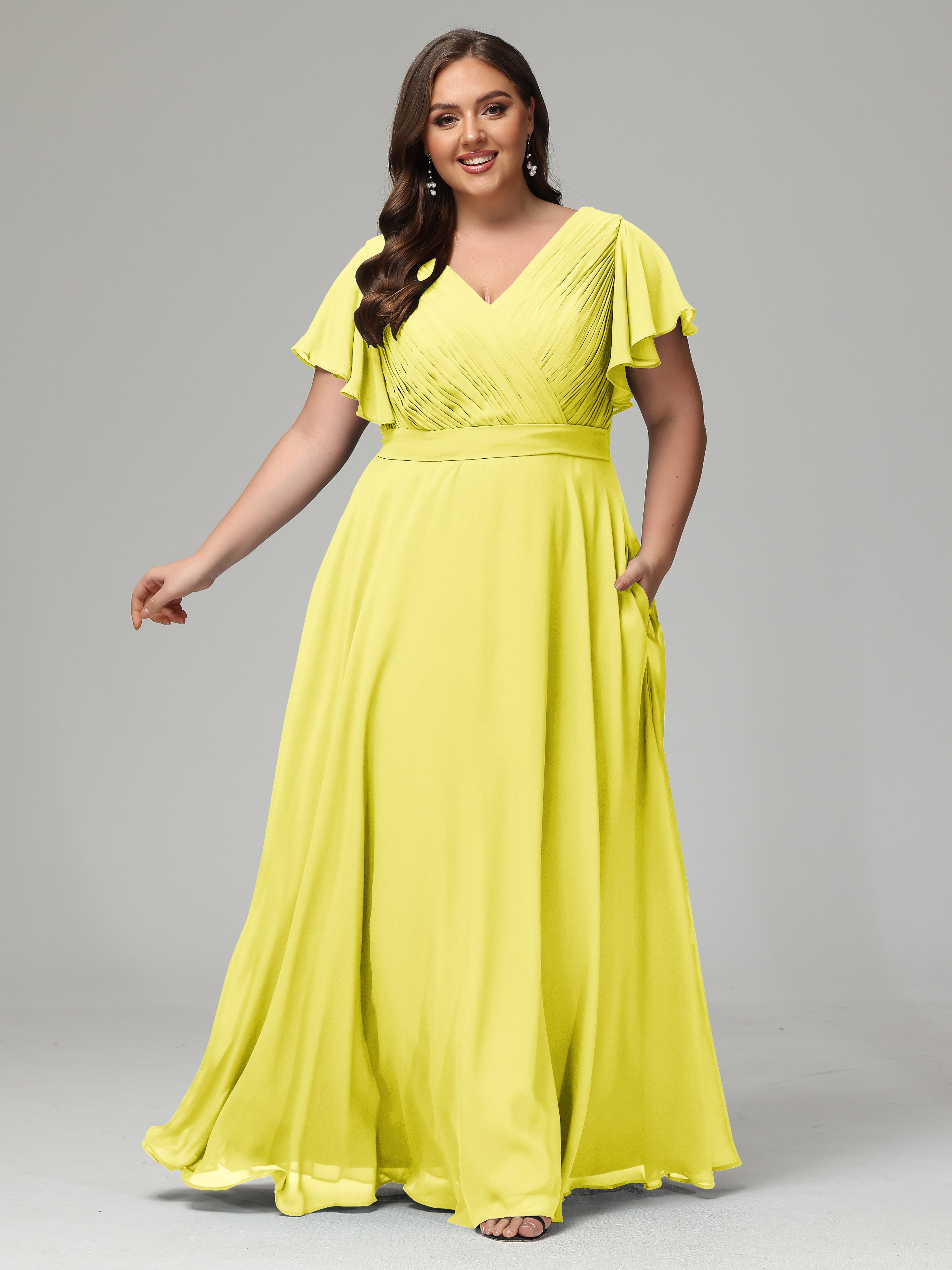 Elegant Plus Size Long Bridesmaid Dresses with Sleeves