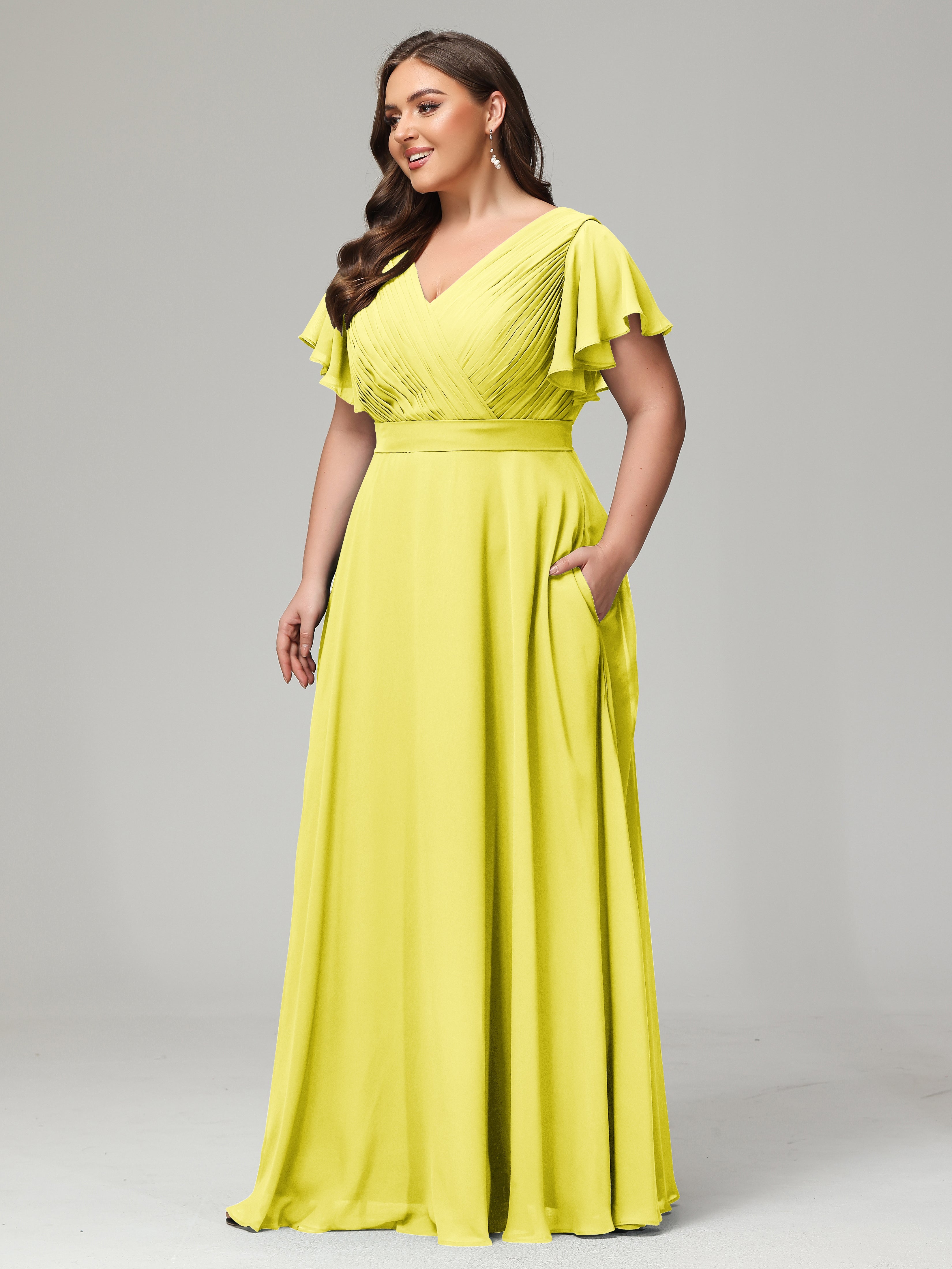 Elegant Plus Size Long Bridesmaid Dresses with Sleeves