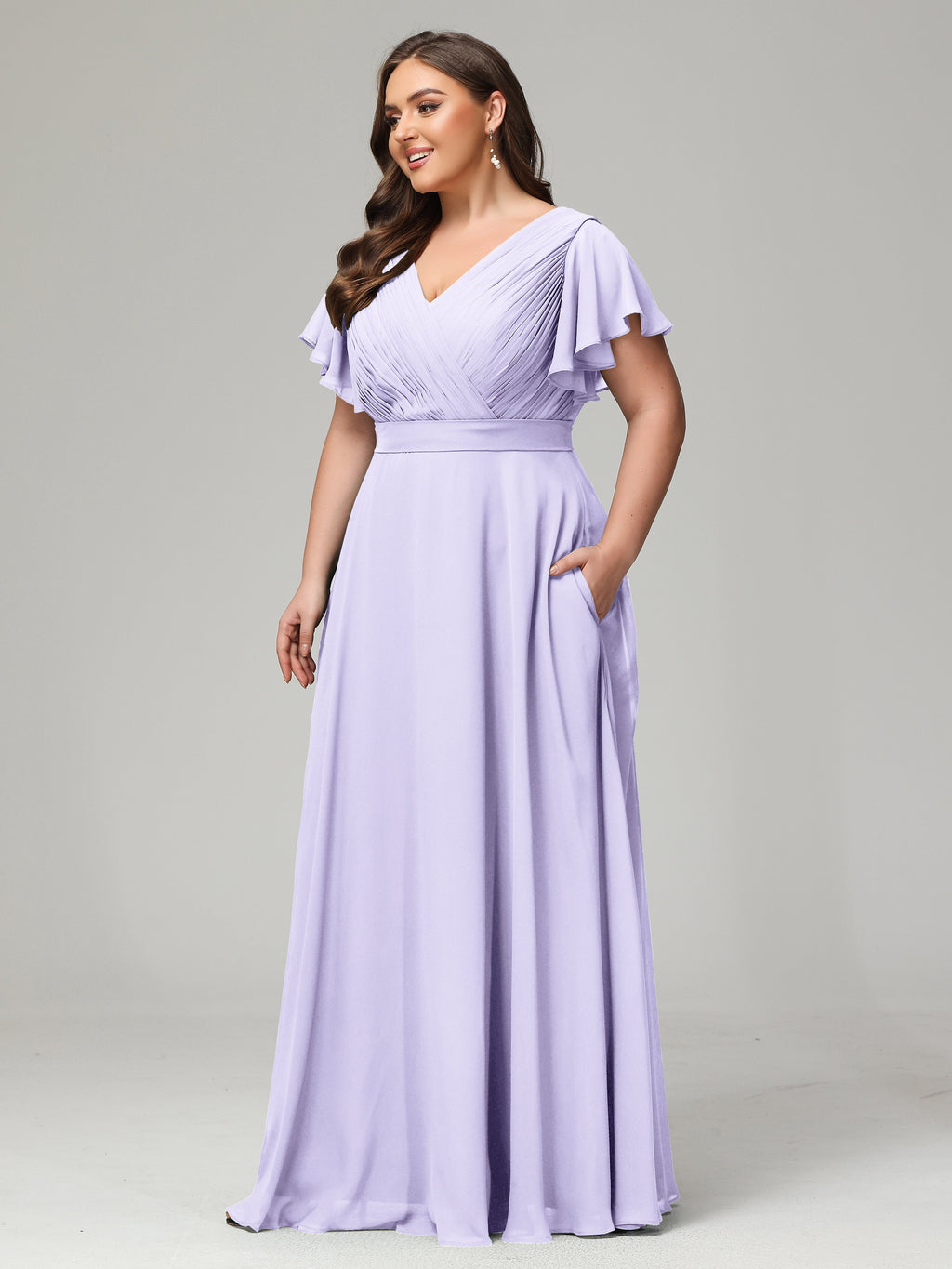 Elegant Plus Size Long Bridesmaid Dresses with Sleeves