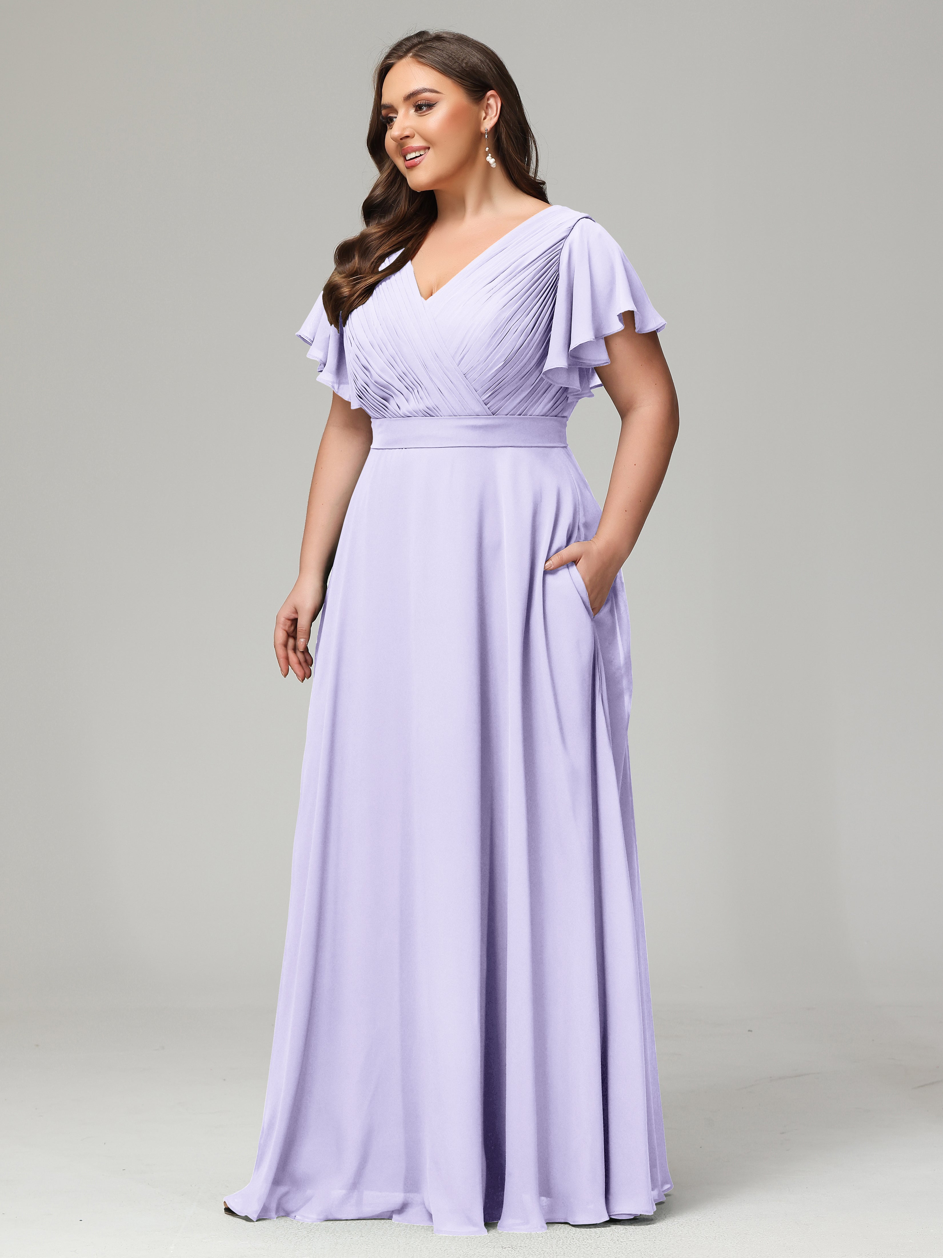 Elegant Plus Size Long Bridesmaid Dresses with Sleeves