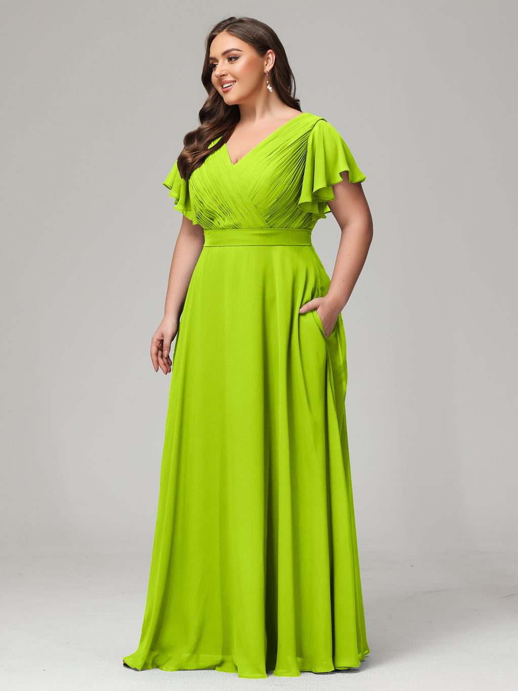 Elegant Plus Size Long Bridesmaid Dresses with Sleeves