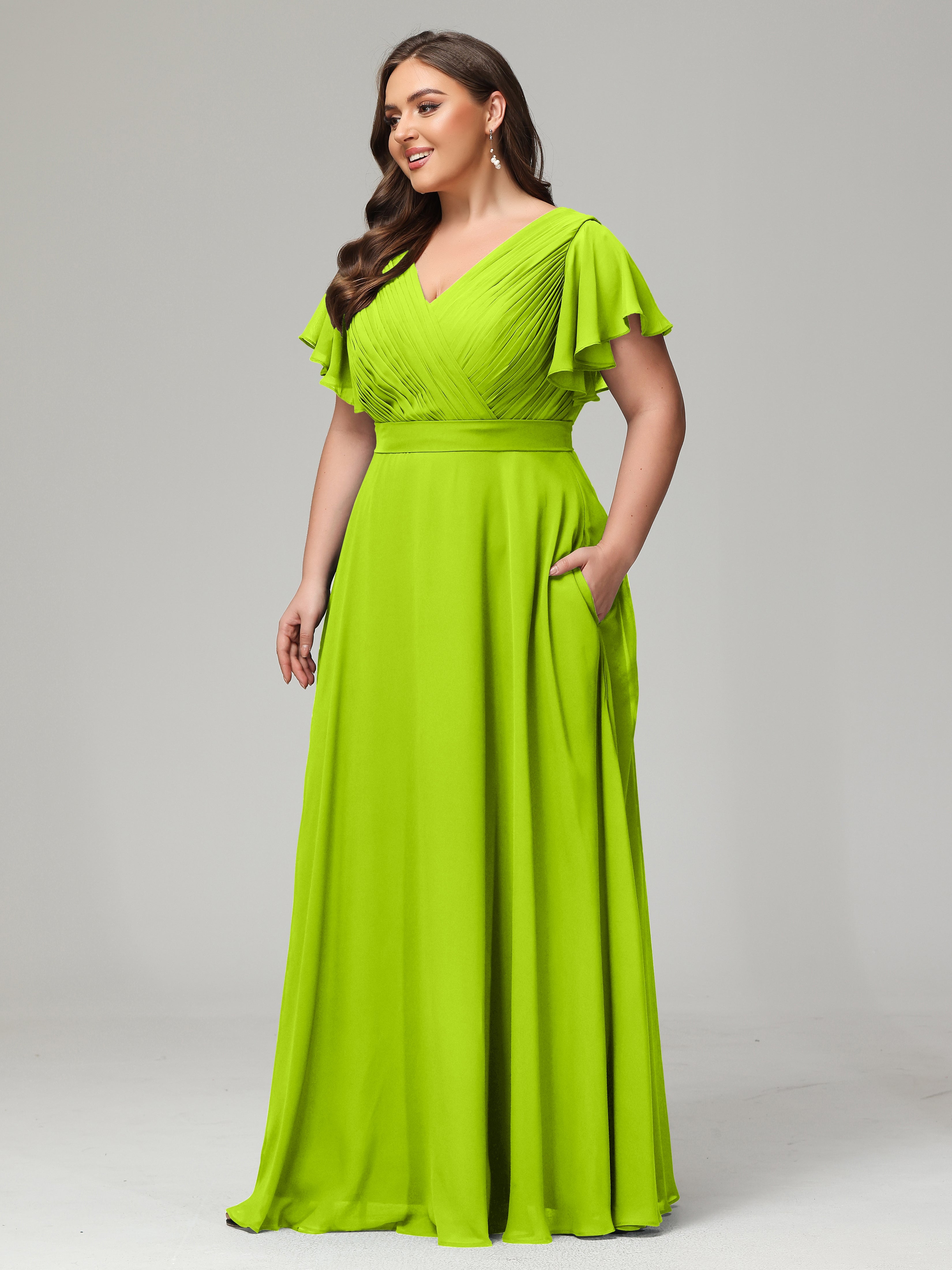 Elegant Plus Size Long Bridesmaid Dresses with Sleeves