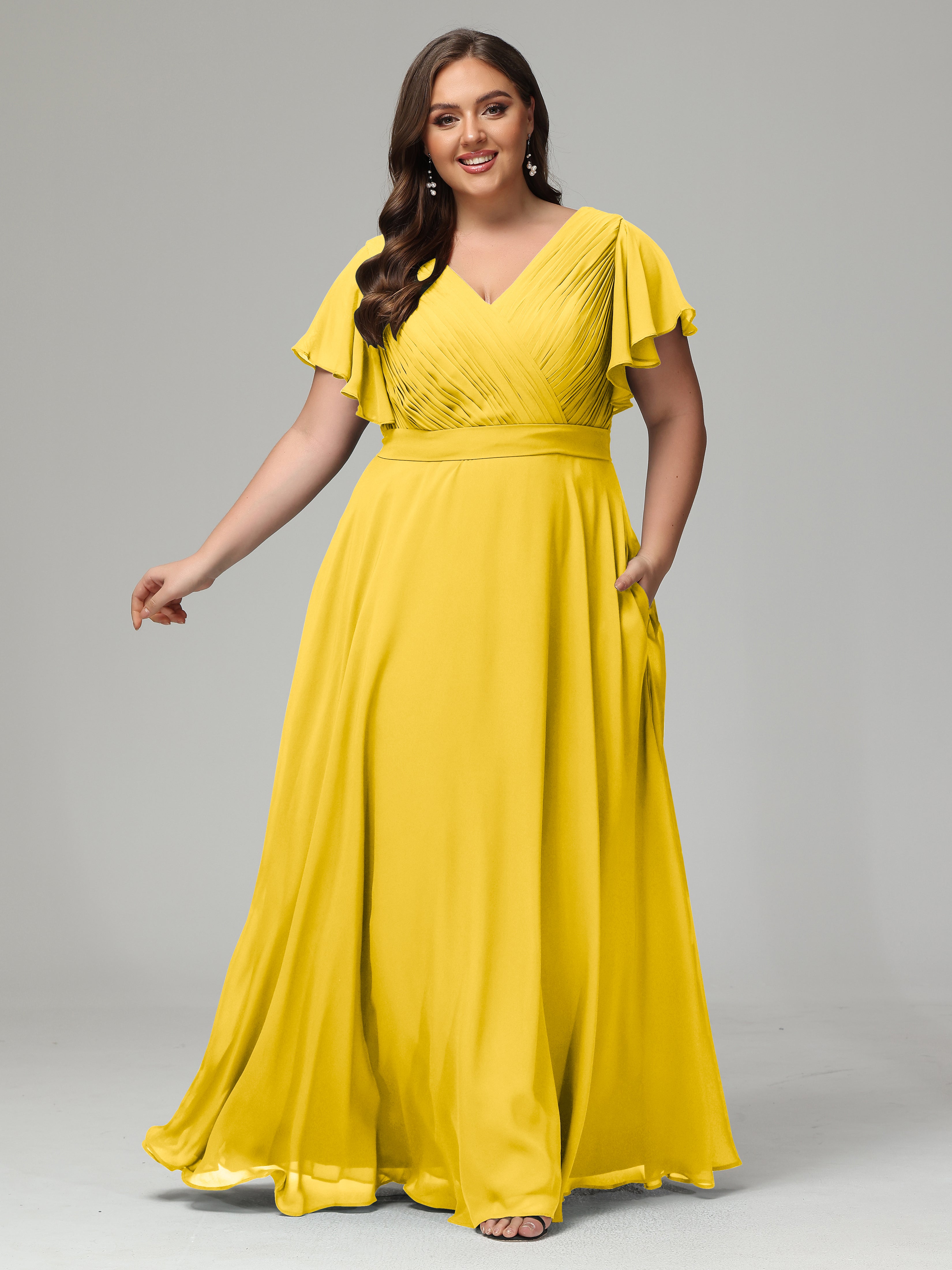 Elegant Plus Size Long Bridesmaid Dresses with Sleeves