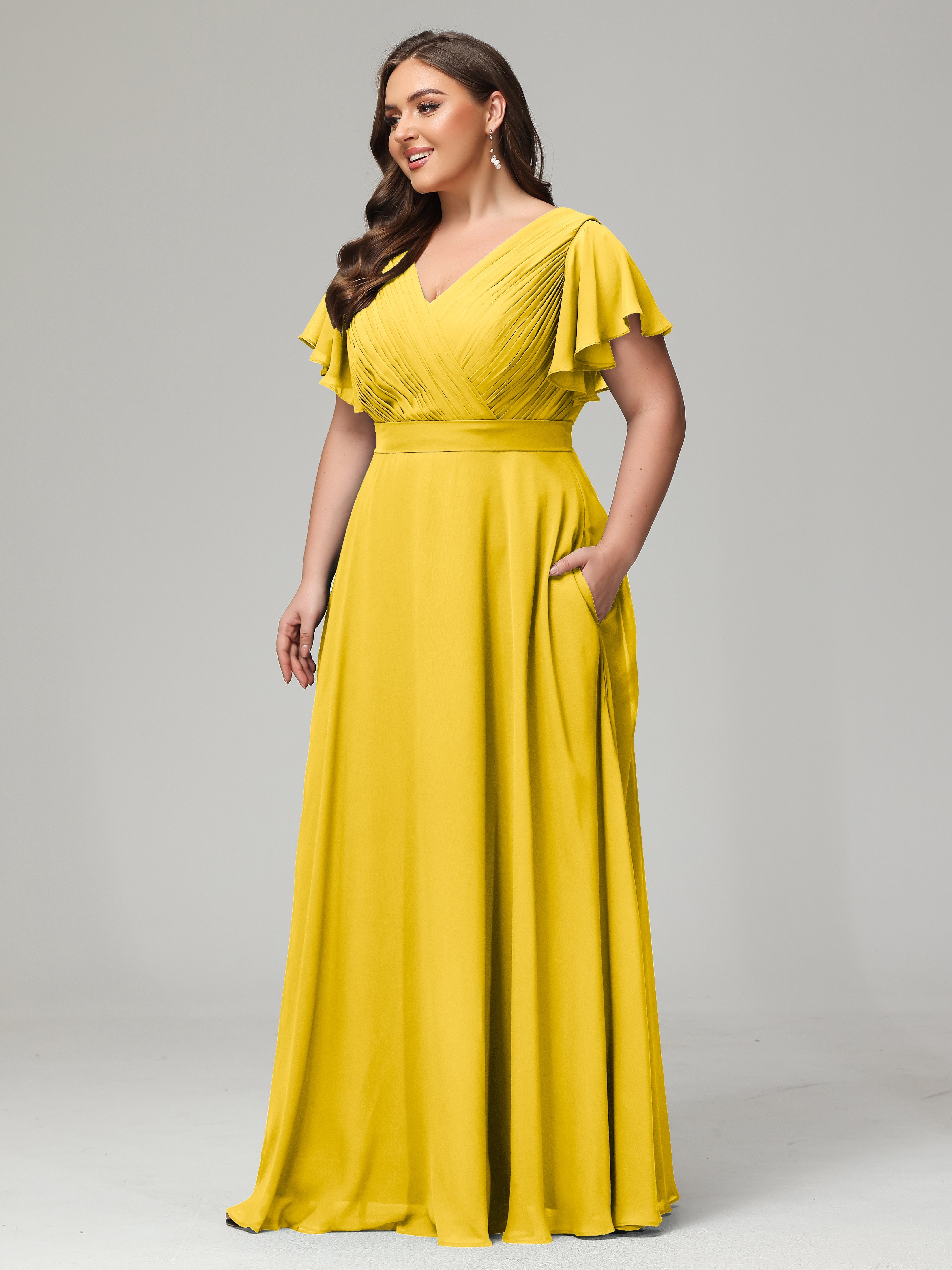 Elegant Plus Size Long Bridesmaid Dresses with Sleeves