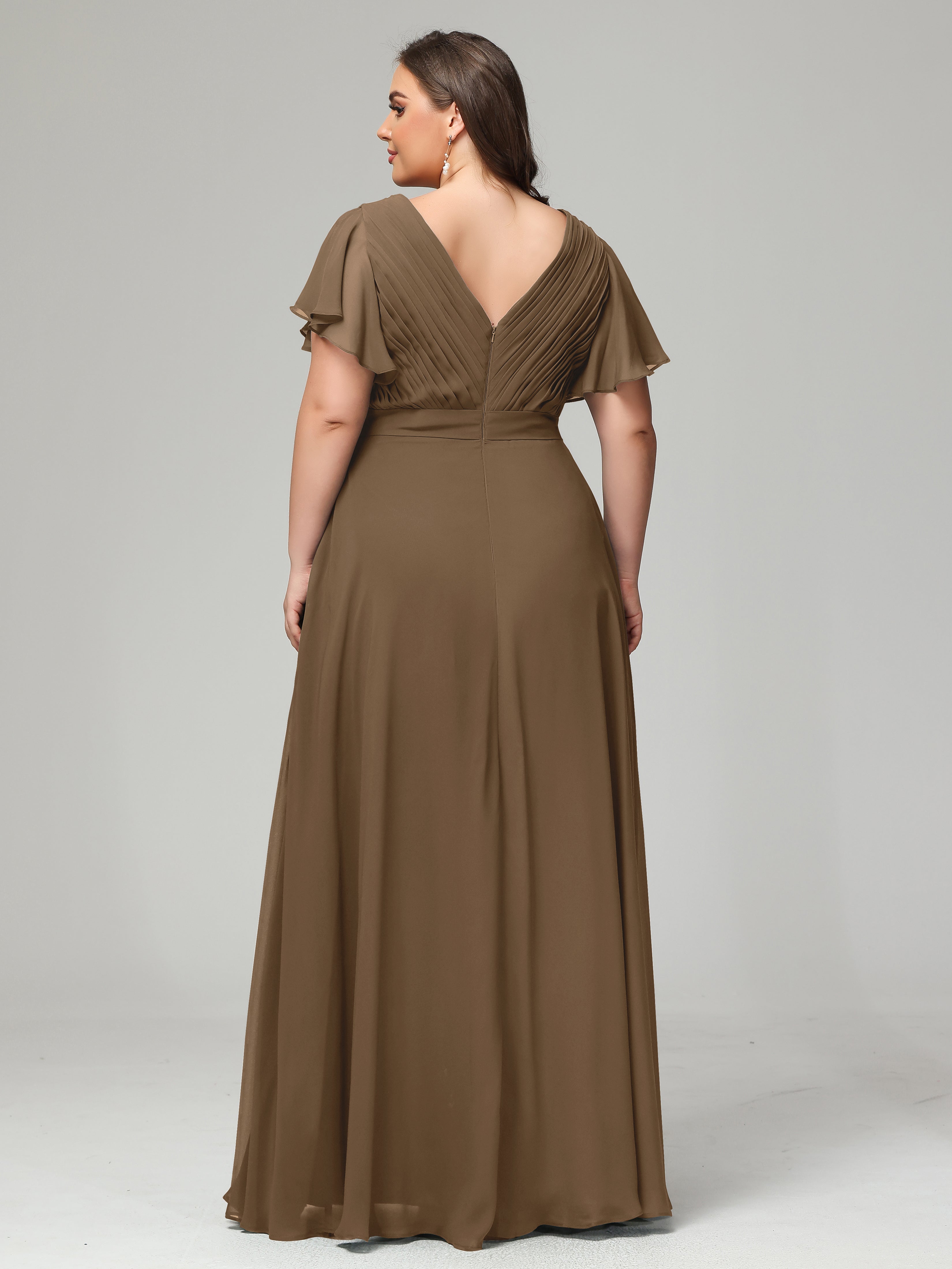 Elegant Plus Size Long Bridesmaid Dresses with Sleeves