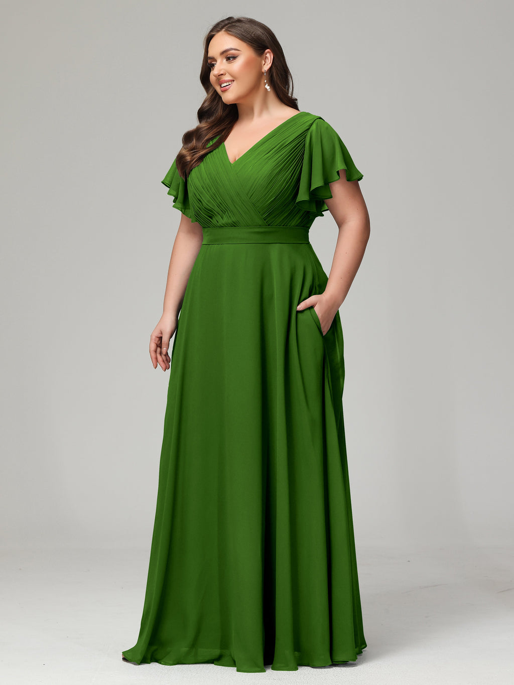 Elegant Plus Size Long Bridesmaid Dresses with Sleeves
