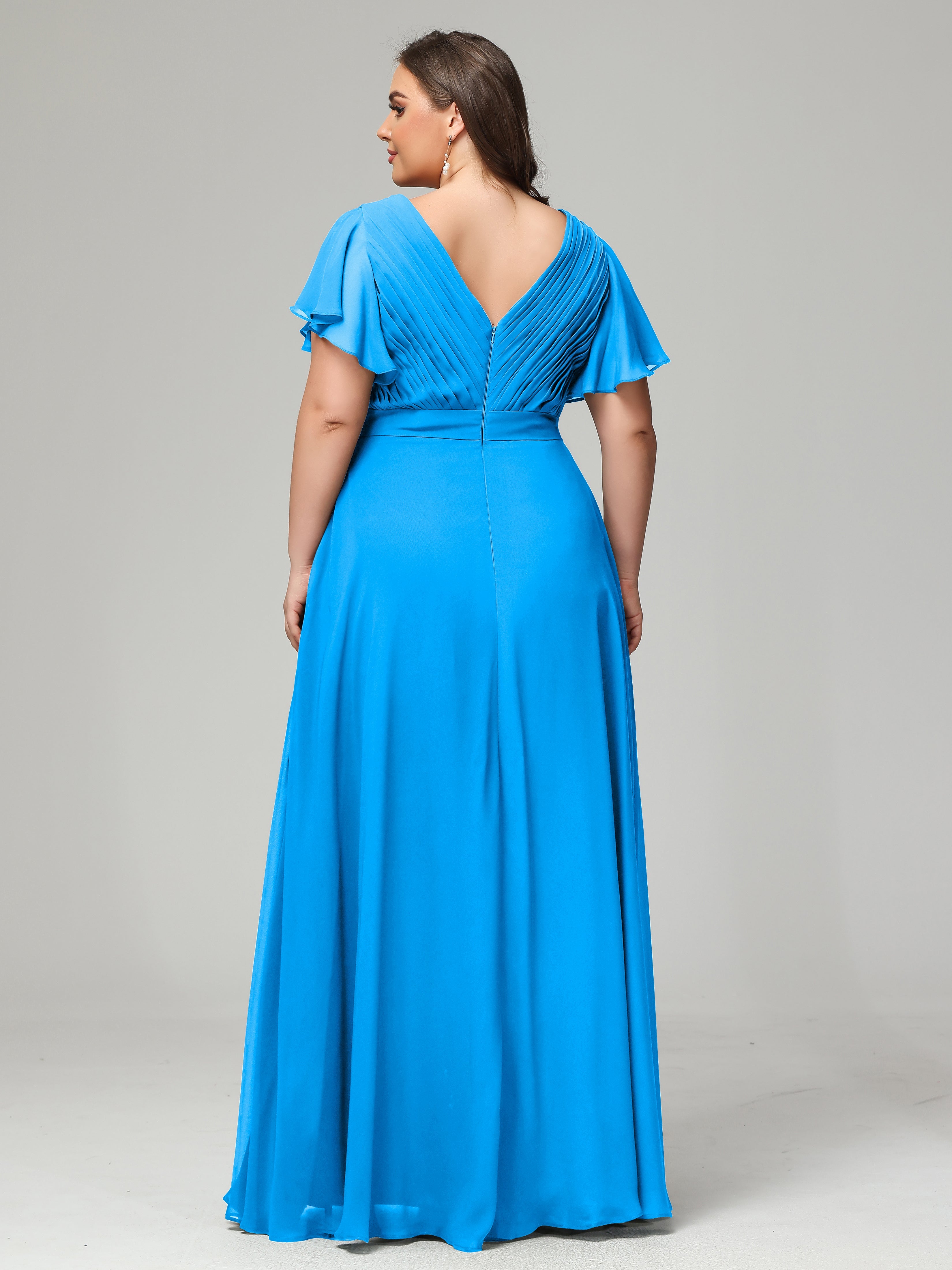 Elegant Plus Size Long Bridesmaid Dresses with Sleeves